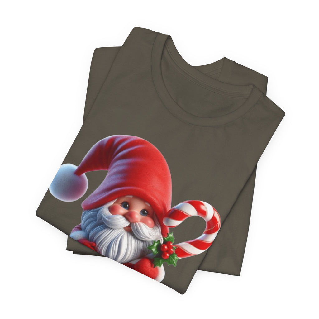 Candy Cane Gnome T-Shirt Christmas Santa Elf Tee
