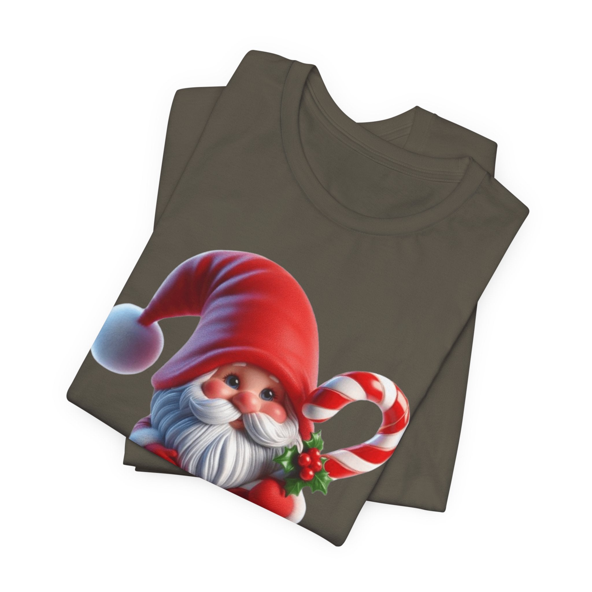 Candy Cane Gnome T-Shirt Christmas Santa Elf Tee