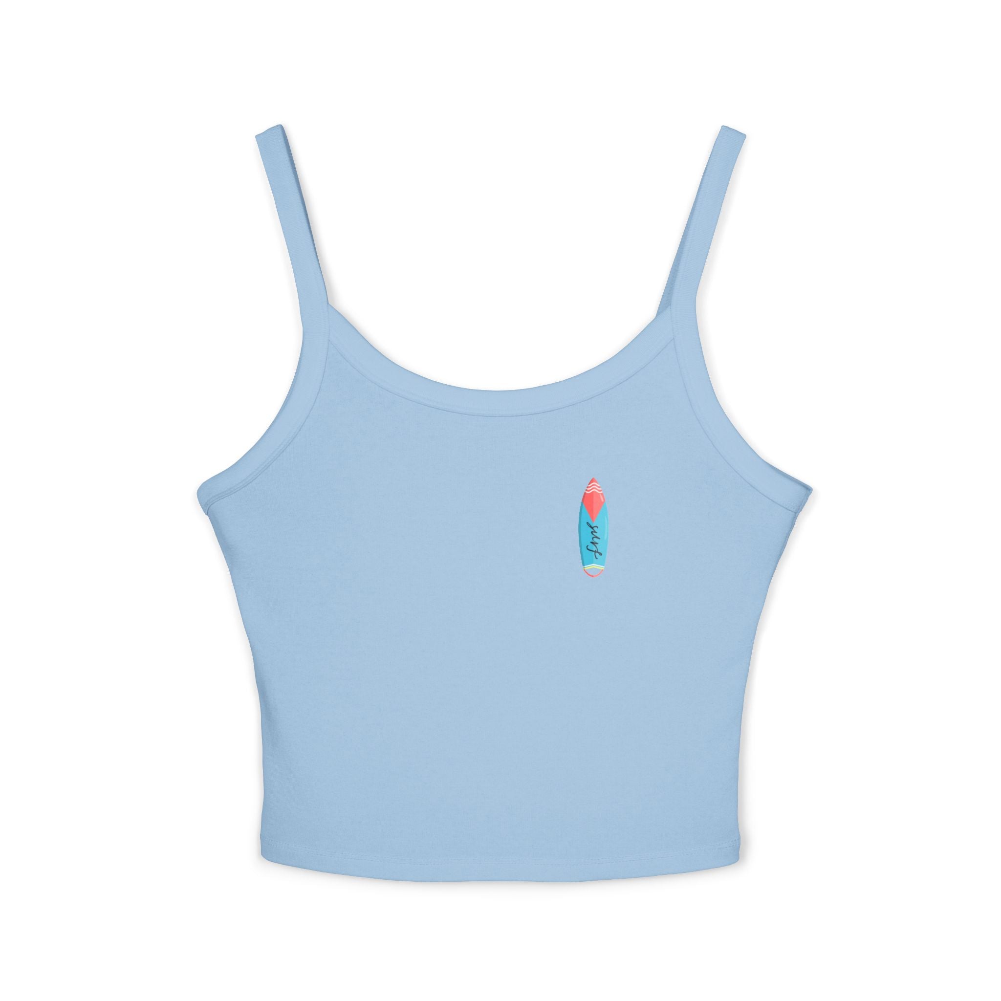 Surfing Woman Spaghetti Strap Tank Top  Woman Surfing on a Surfboard