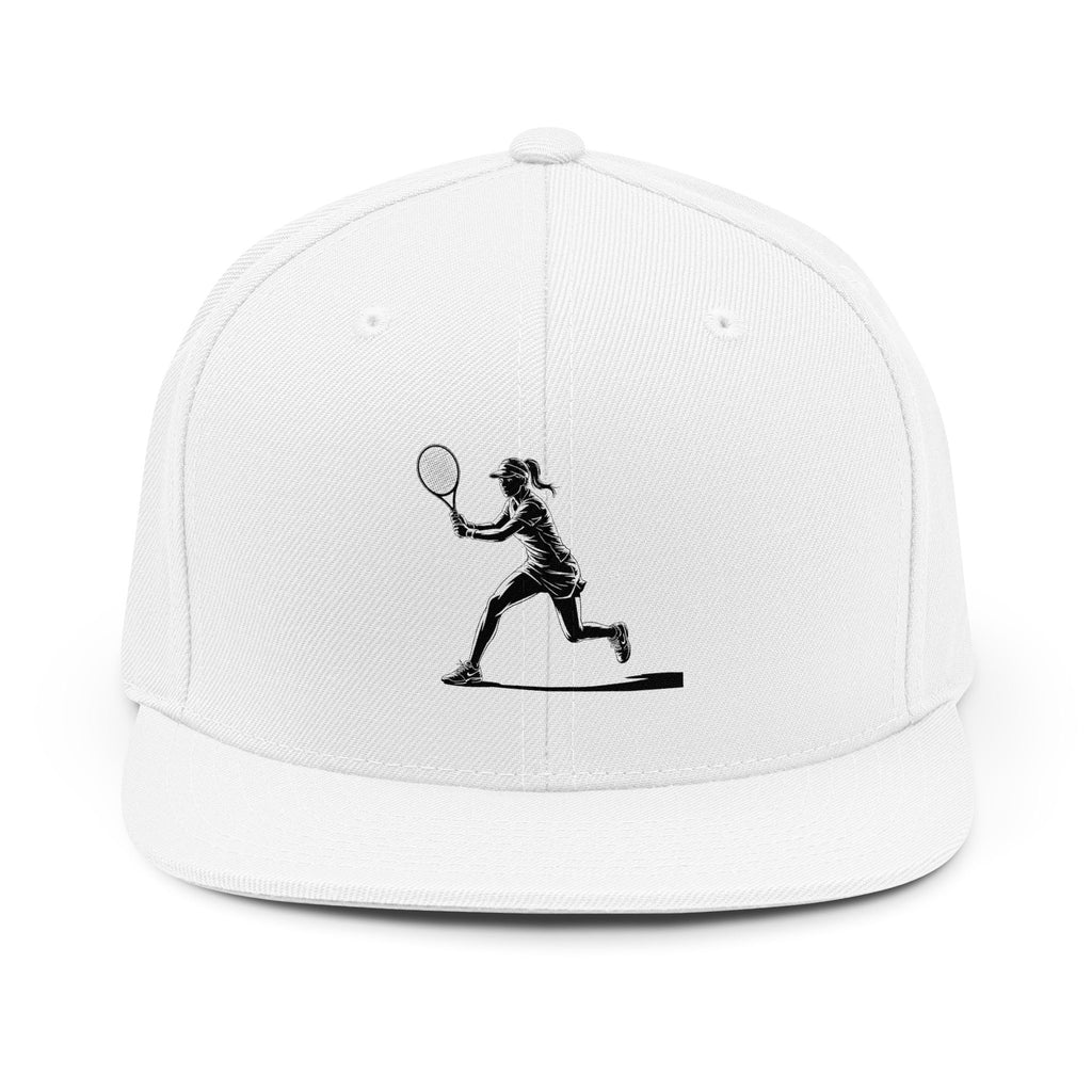 Tennis Snapback Hat — Minimalist Tennis Player Embroidered Cap