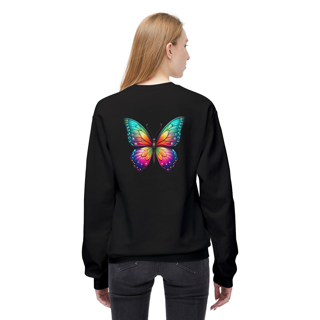 Rainbow Butterfly Sweatshirt | Colorful Monarch Wing Graphic