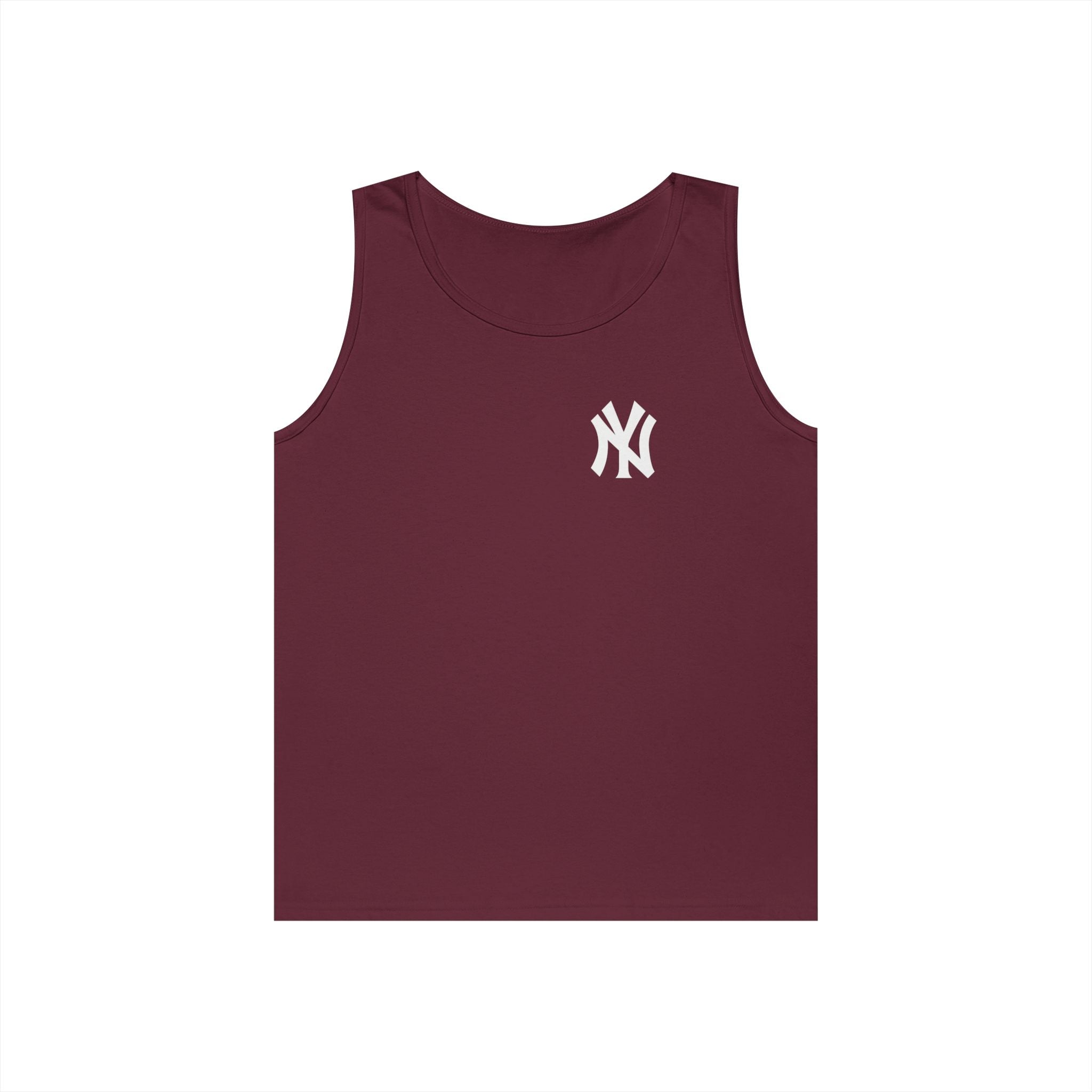NYC Brooklyn Tank Top  Minimal Yankees Logo Front, Red NYC Back Streetwear