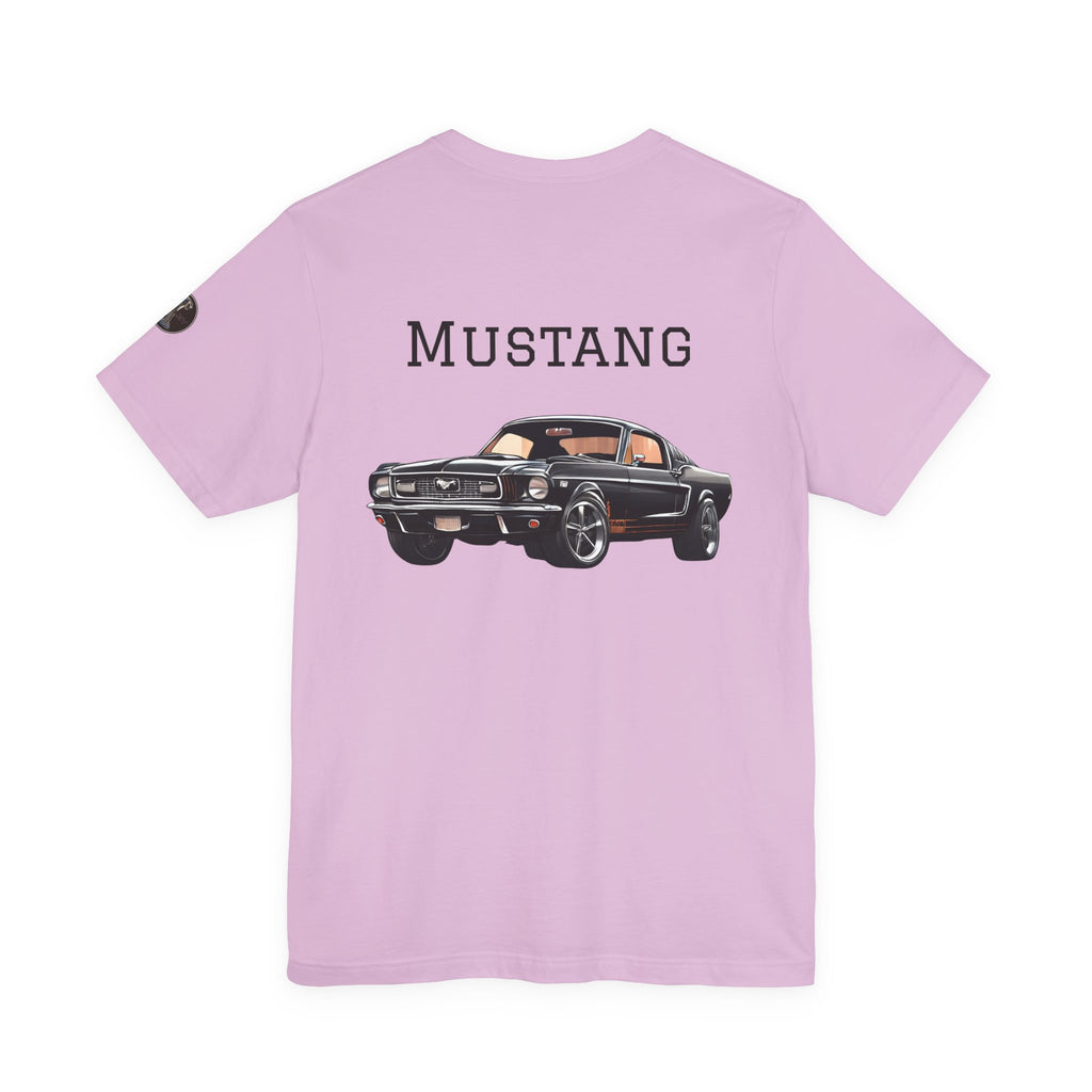 Black Mustang Horse and Classic Mustang Car Tee | Vintage Muscle Car Shirt