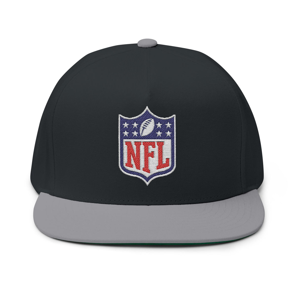 Embroidered NFL Shield Flat Bill Cap — Snapback Football Hat - Etna Gift
