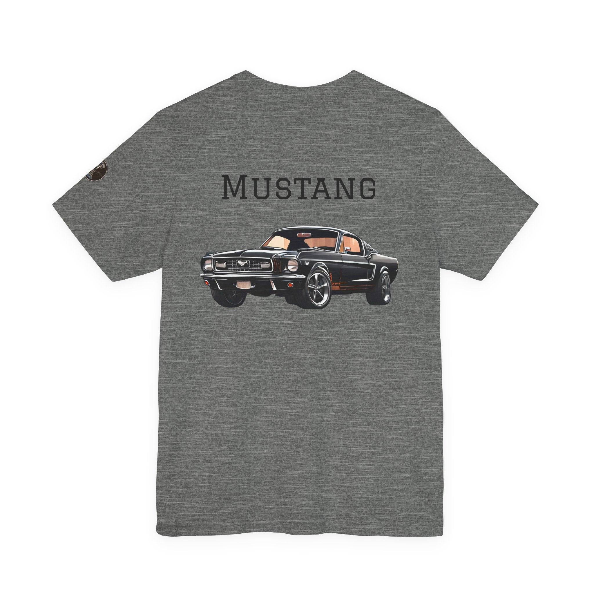 Black Mustang Horse and Classic Mustang Car Tee | Vintage Muscle Car Shirt