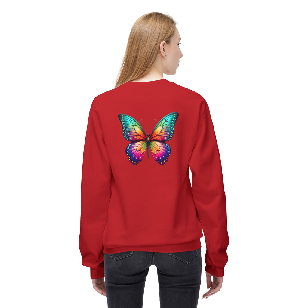 Rainbow Butterfly Sweatshirt | Colorful Monarch Wing Graphic
