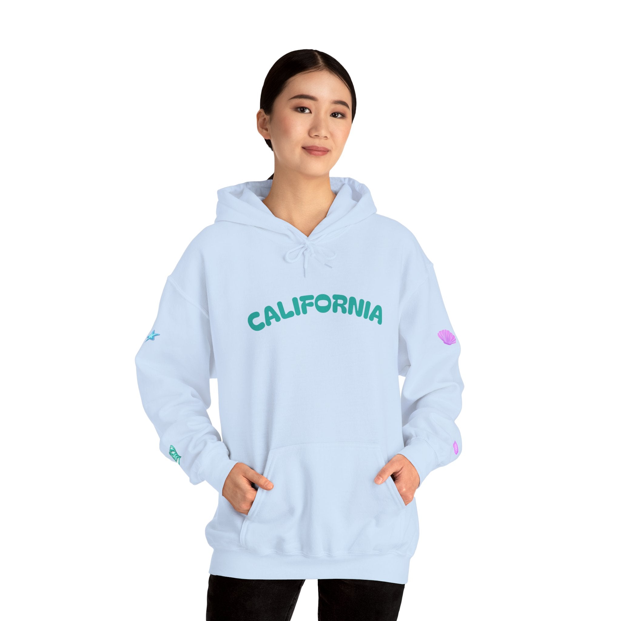 California Palm Tree Hoodie | Beach Island Graphic, Sleeve Icons