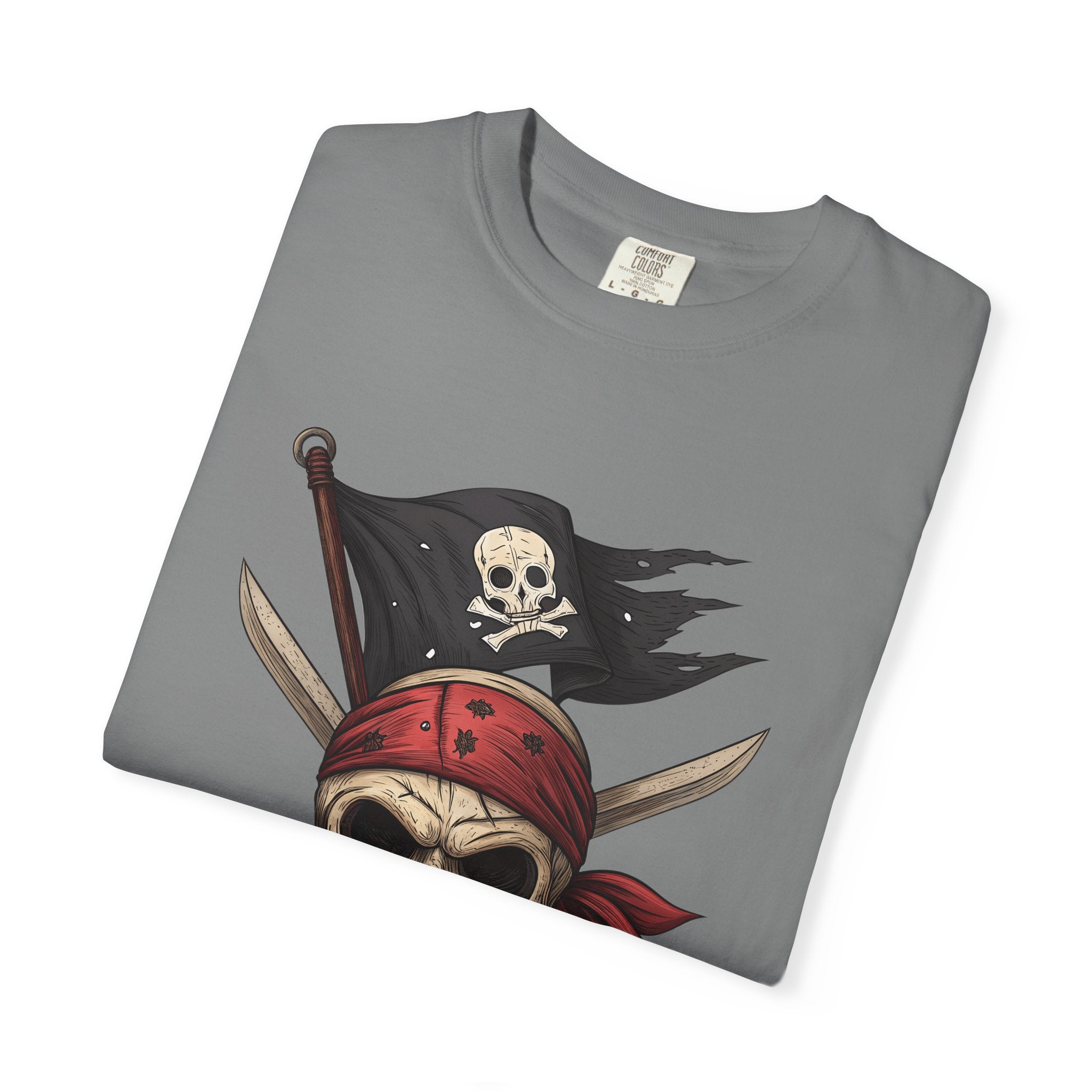 Pirate Skull T-Shirt Jolly Roger Bandana Graphic Tee