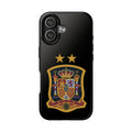 Spain Soccer Crest Tough Phone Case  Black Protective iPhone Case with Two Stars