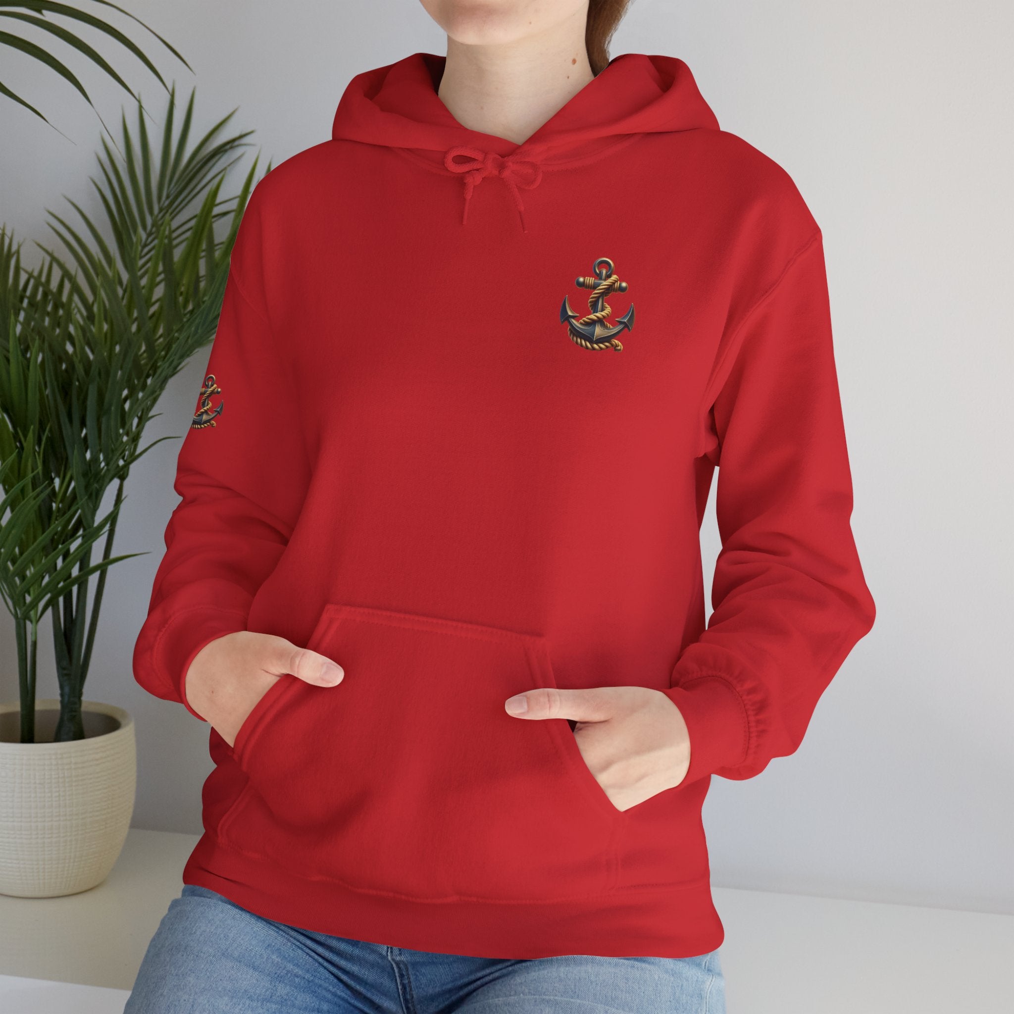 Pirate Skull Anchor Hoodie  Nautical Skull & Crossbones Pullover