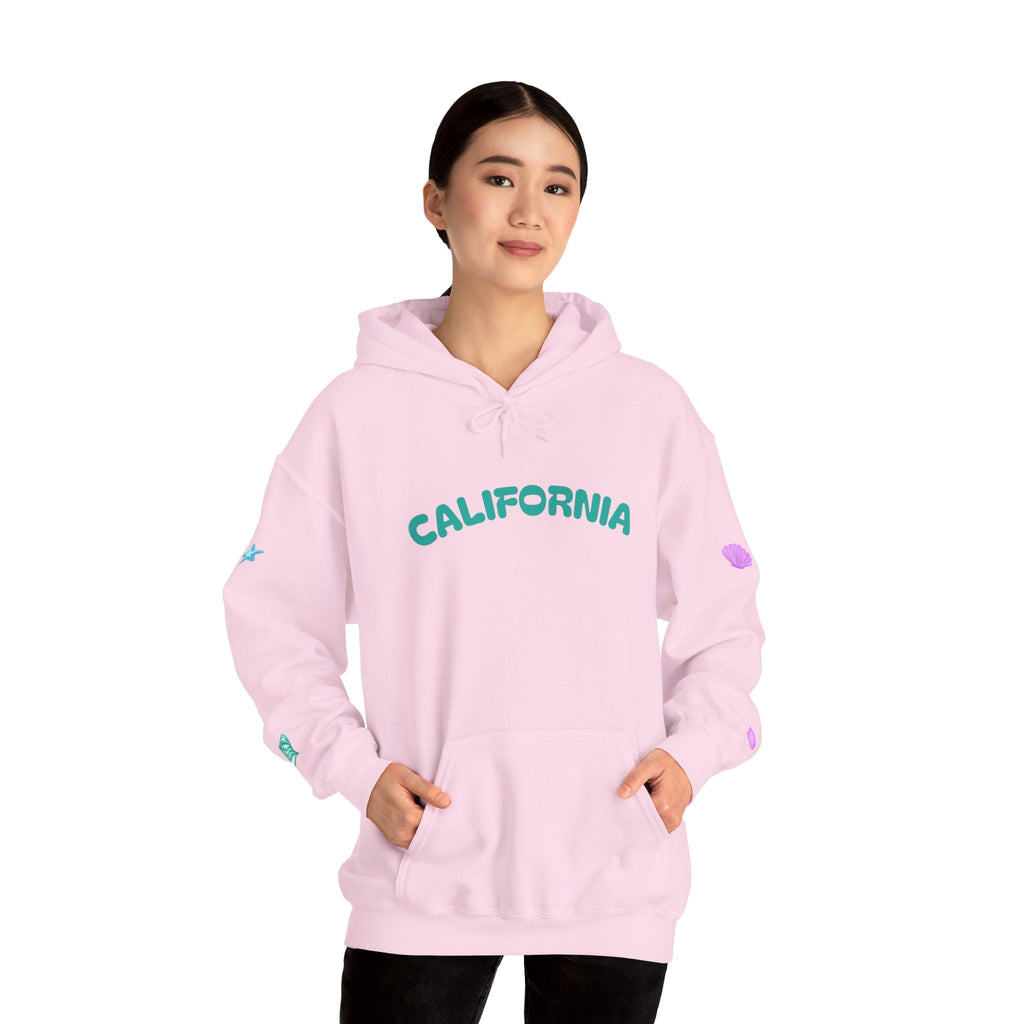California Palm Tree Hoodie | Beach Island Graphic, Sleeve Icons