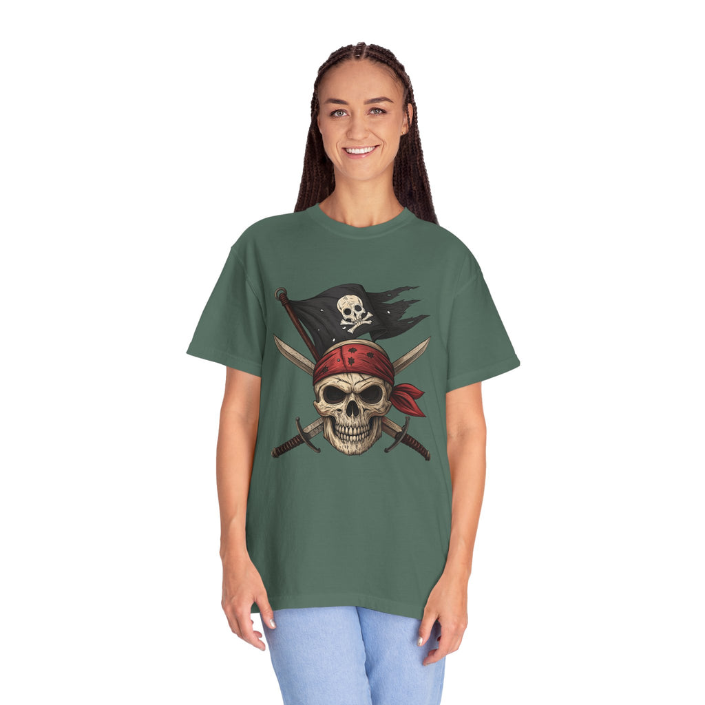 Pirate Skull T-Shirt Jolly Roger Bandana Graphic Tee
