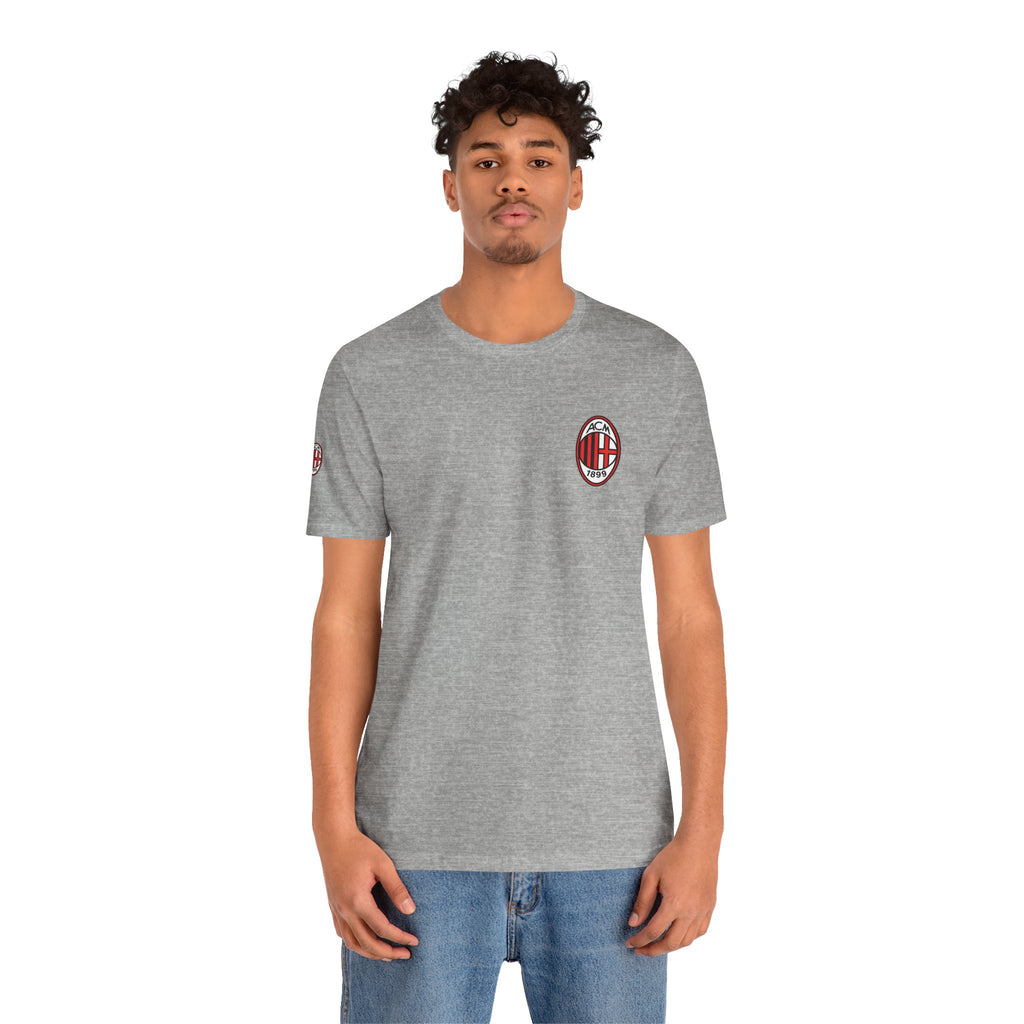 AC Milan Crest T-Shirt Minimal Soccer Tee with 'AC Milan' Back Print
