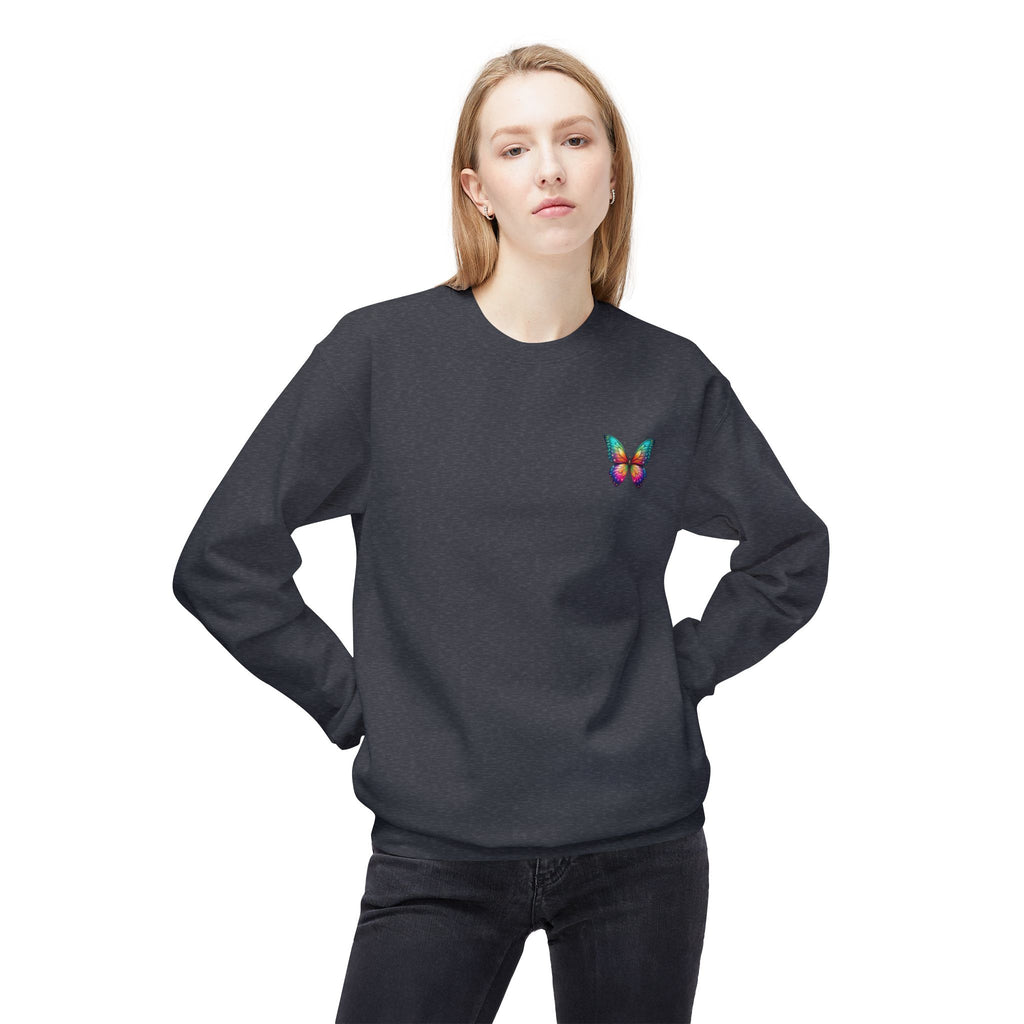 Rainbow Butterfly Sweatshirt | Colorful Monarch Wing Graphic