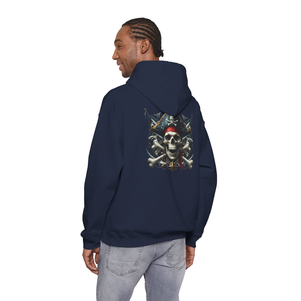 Pirate Skull Anchor Hoodie  Nautical Skull & Crossbones Pullover