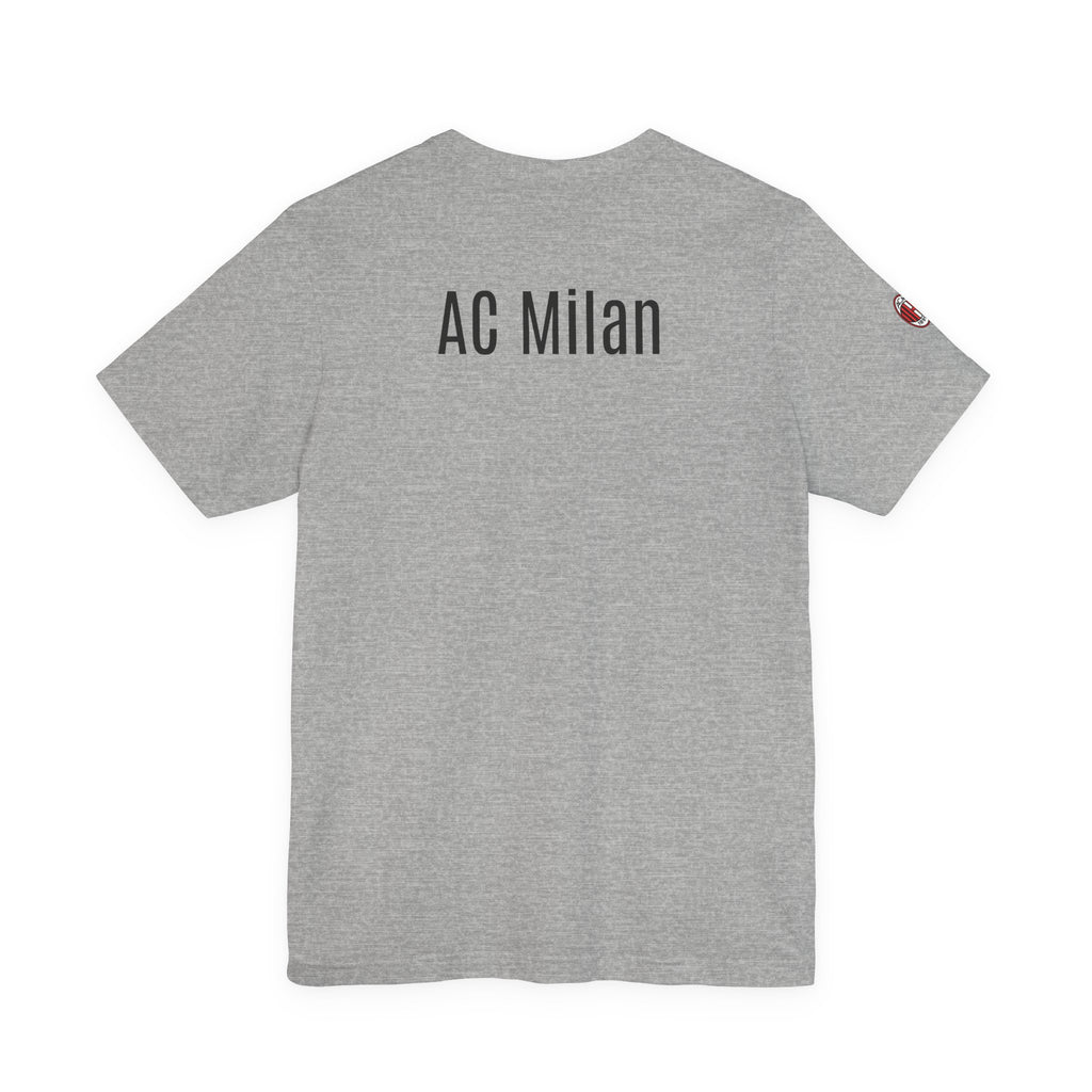 AC Milan Crest T-Shirt Minimal Soccer Tee with 'AC Milan' Back Print
