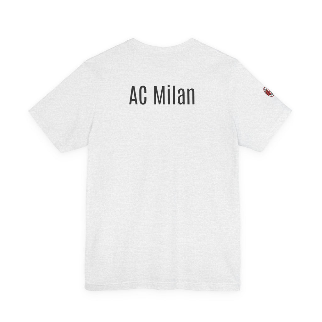 AC Milan Crest T-Shirt Minimal Soccer Tee with 'AC Milan' Back Print