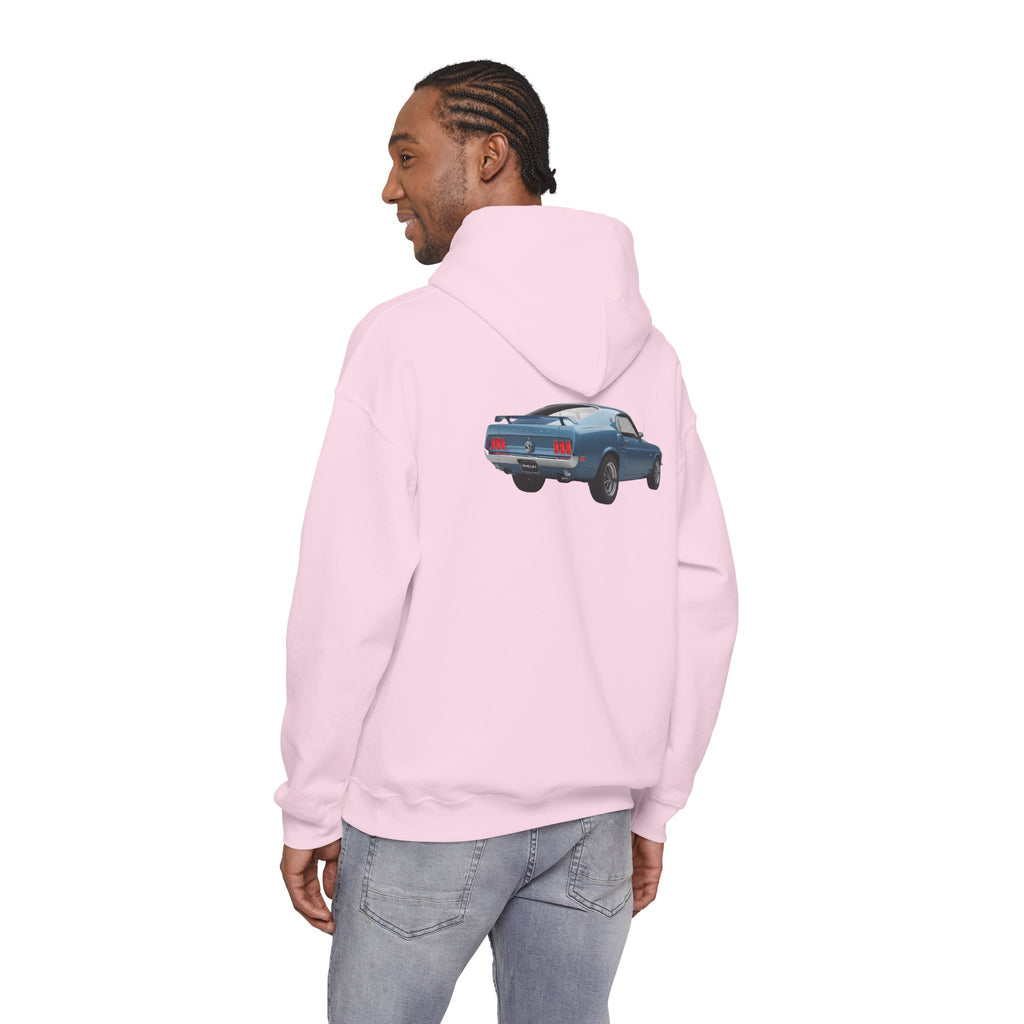 Classic Mustang Hoodie  Vintage Blue Pony Car Pullover