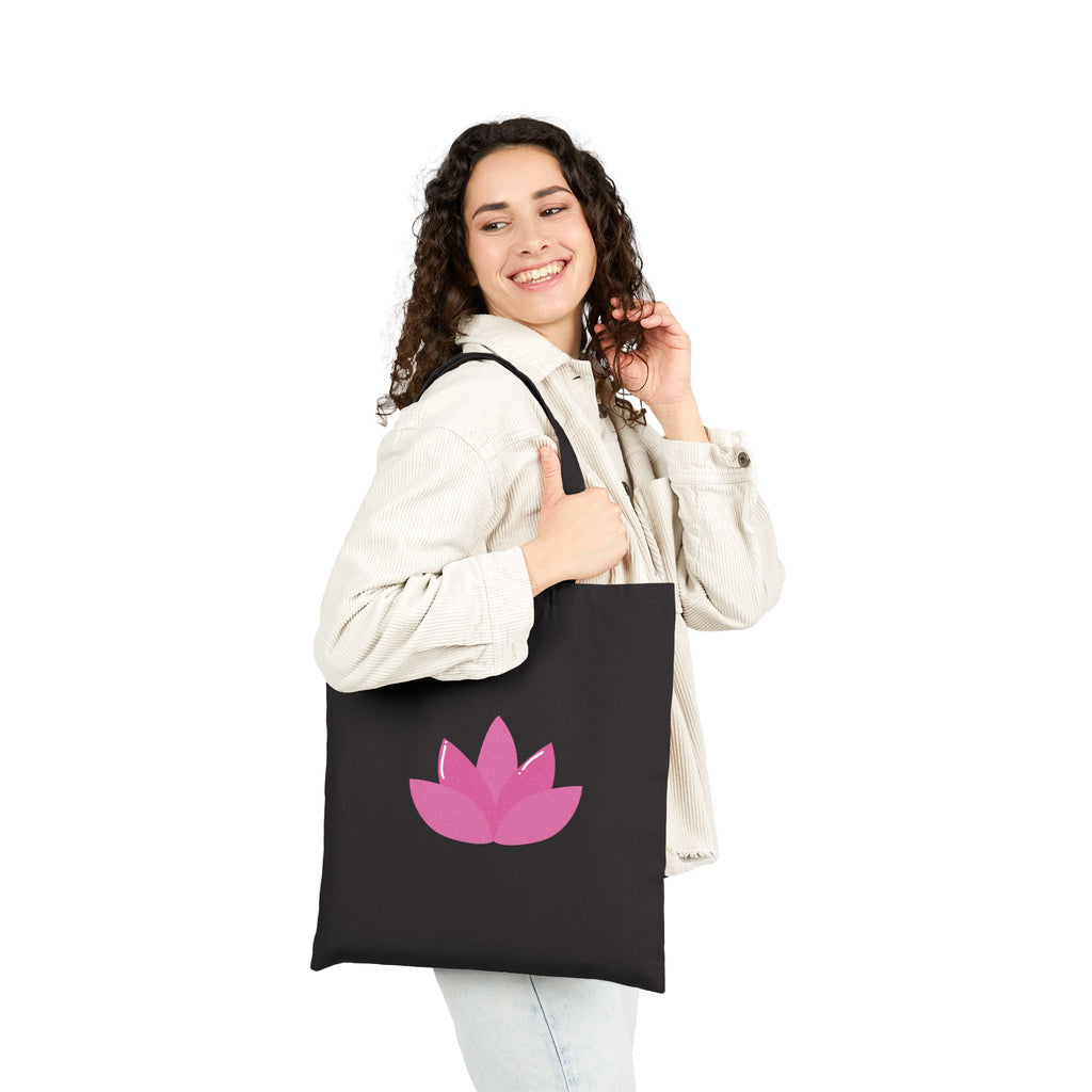 Yoga Lotus Tote Bag  Canvas Meditation Beach Grocery Tote