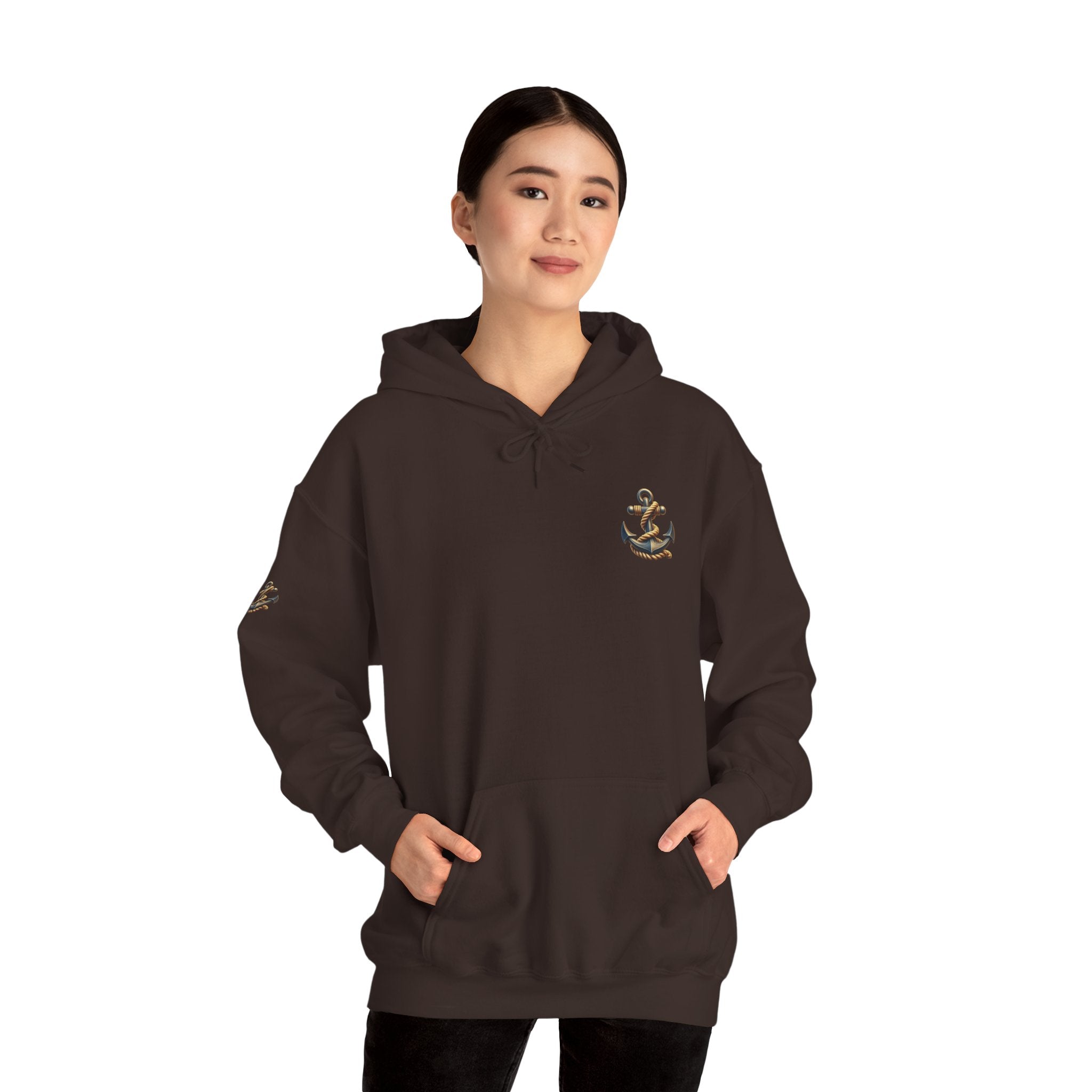Pirate Skull Anchor Hoodie  Nautical Skull & Crossbones Pullover