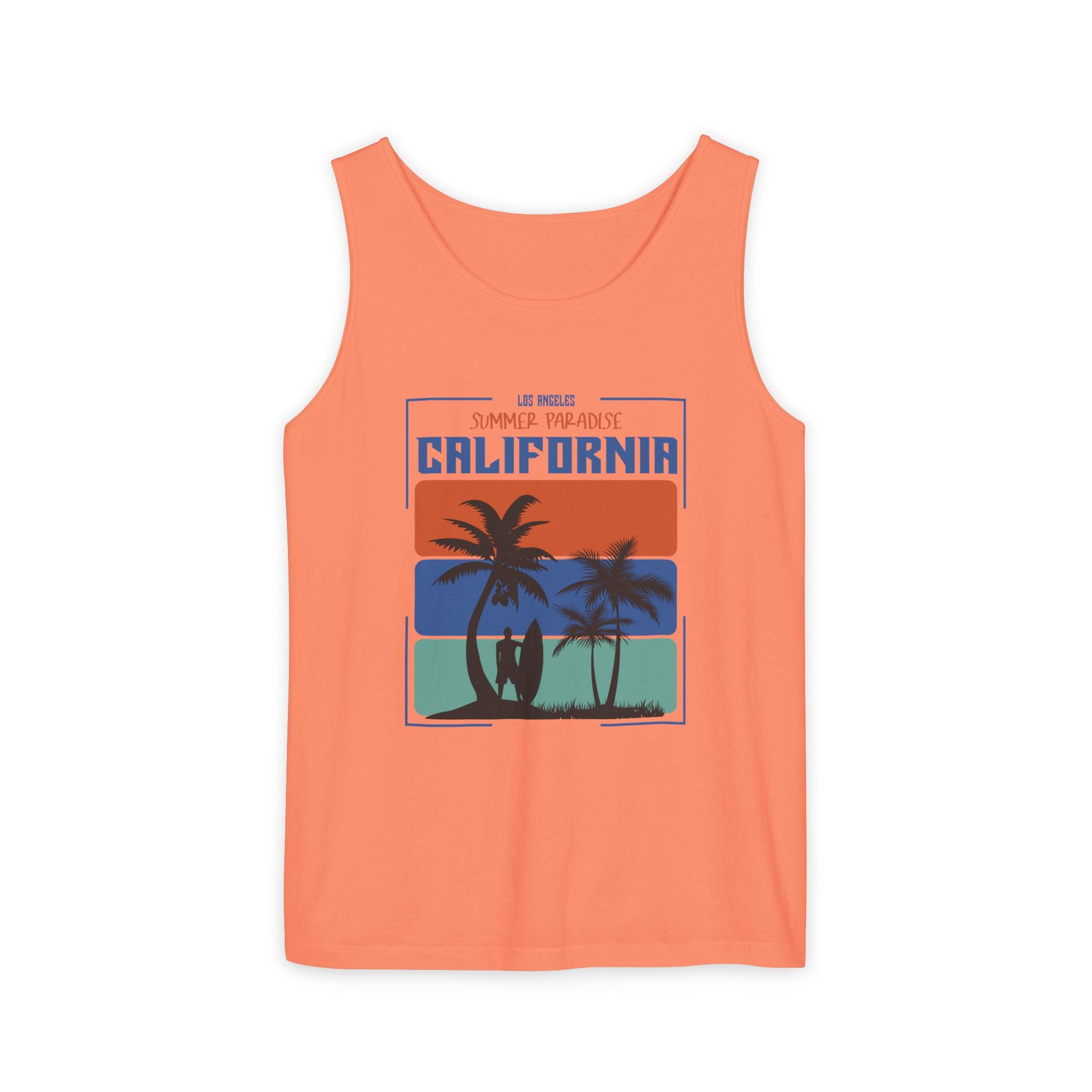 California Palm Sunset Tank Top Vintage Beach Graphic