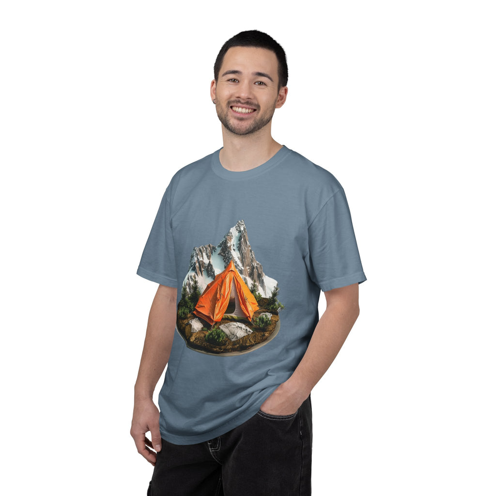 Mountain Camping Tent T-Shirt  Orange Tent Campsite Graphic