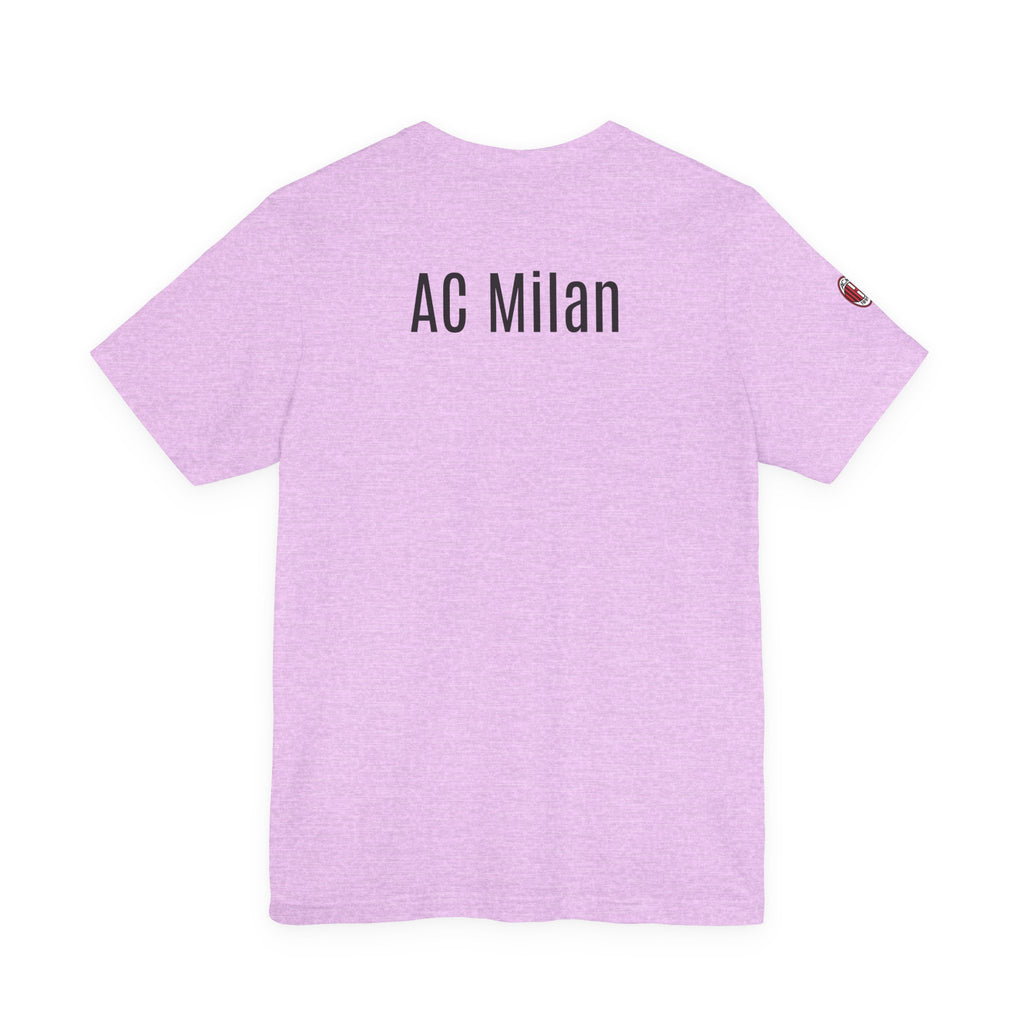 AC Milan Crest T-Shirt Minimal Soccer Tee with 'AC Milan' Back Print