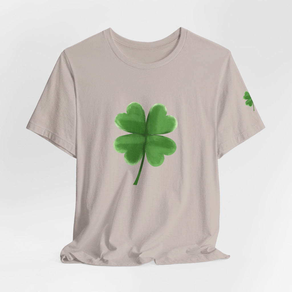 Green Four-Leaf Clover T-Shirt  Lucky Shamrock Tee