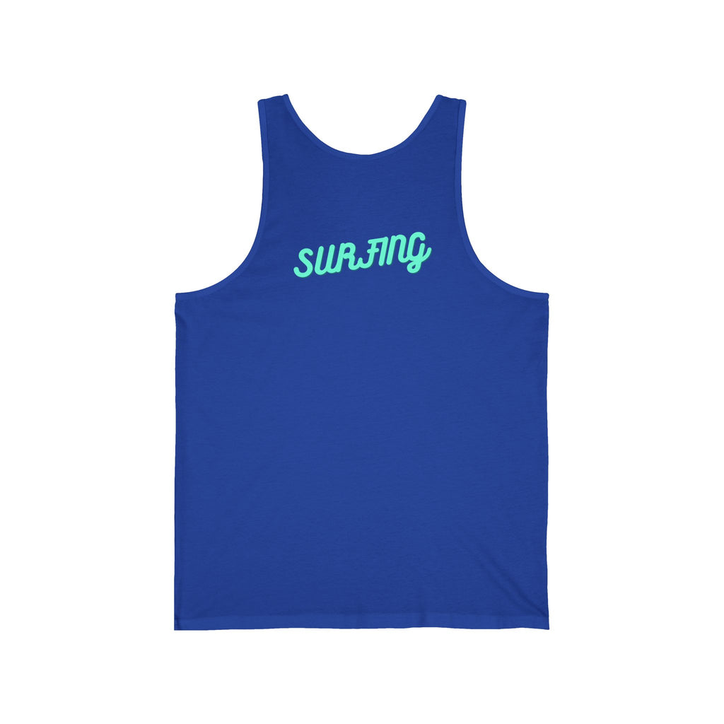 Surfboard Graphic Tank Top Tropical Sunset Surfing Design