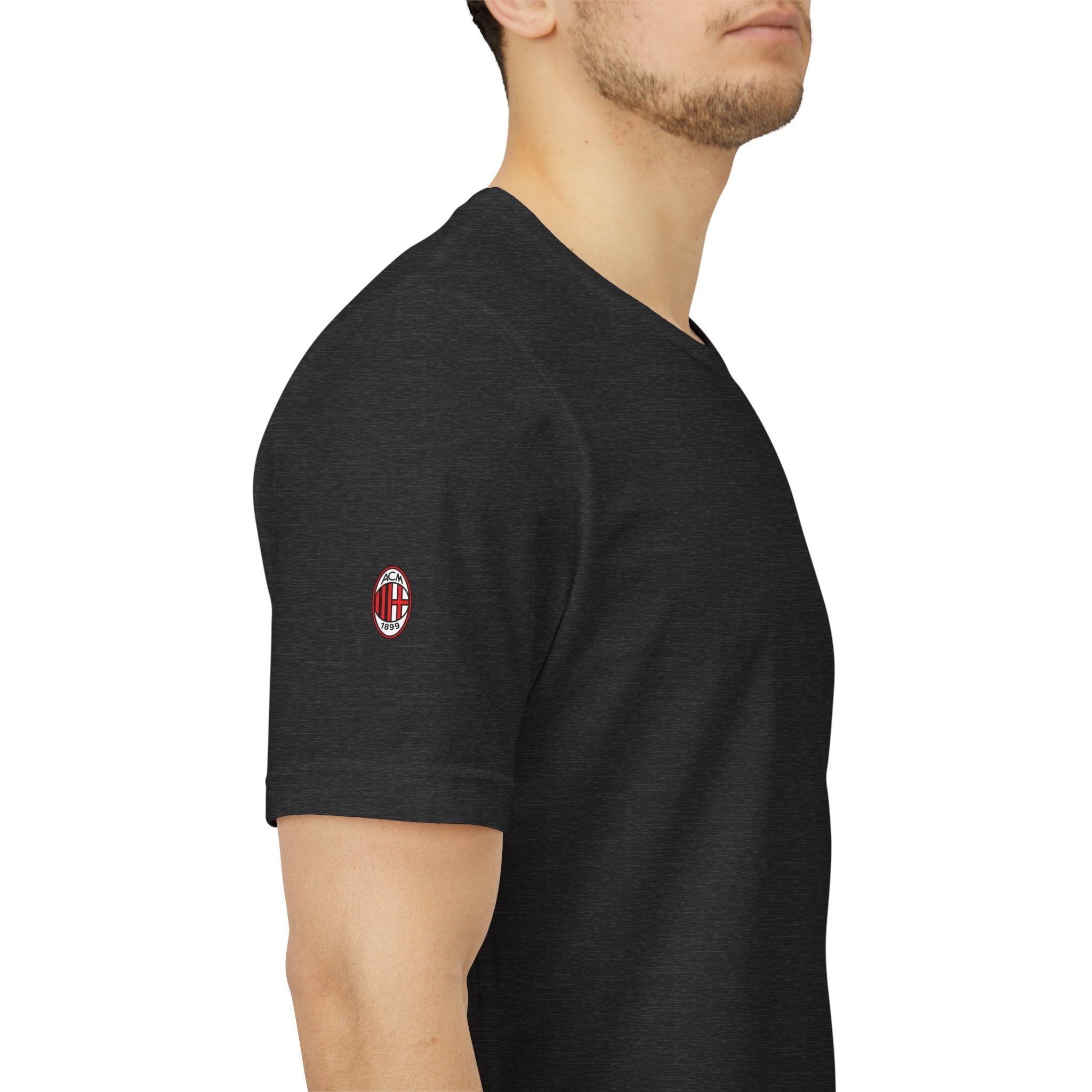 AC Milan Crest T-Shirt Minimal Soccer Tee with 'AC Milan' Back Print