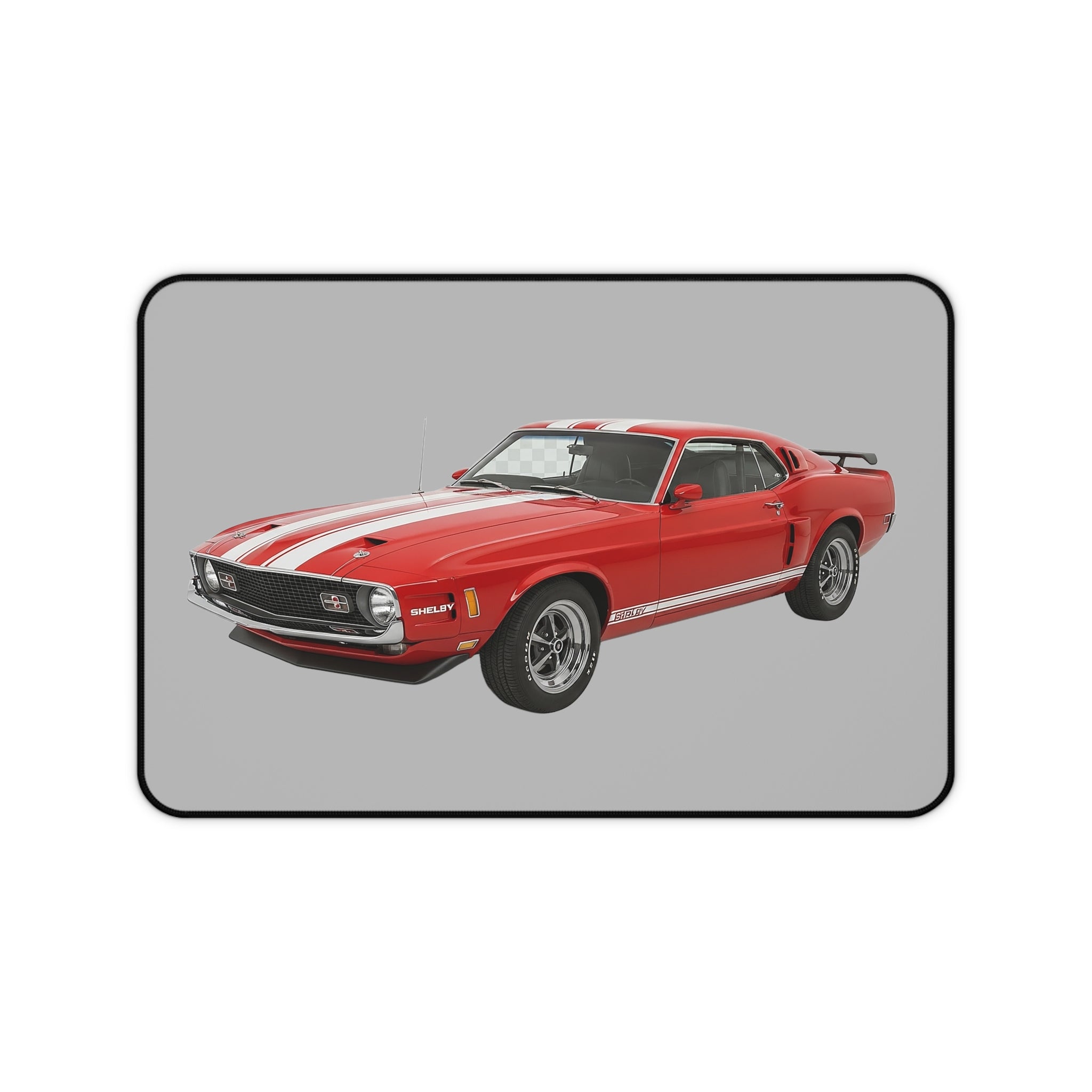 Classic Red Mustang Desk Mat — Vintage Muscle Car Mouse Pad