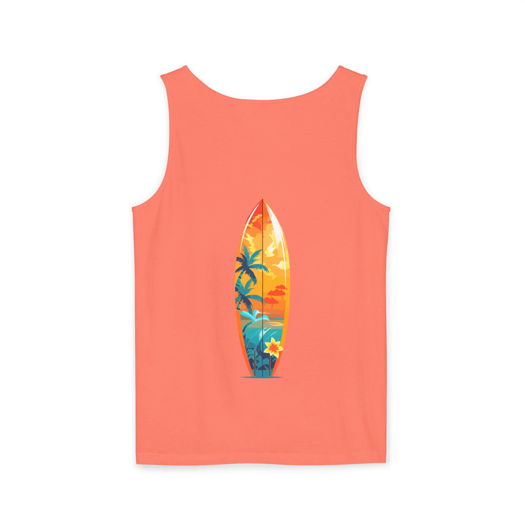 California Paradise Palm Tank Top Retro Beach Sunset Graphic