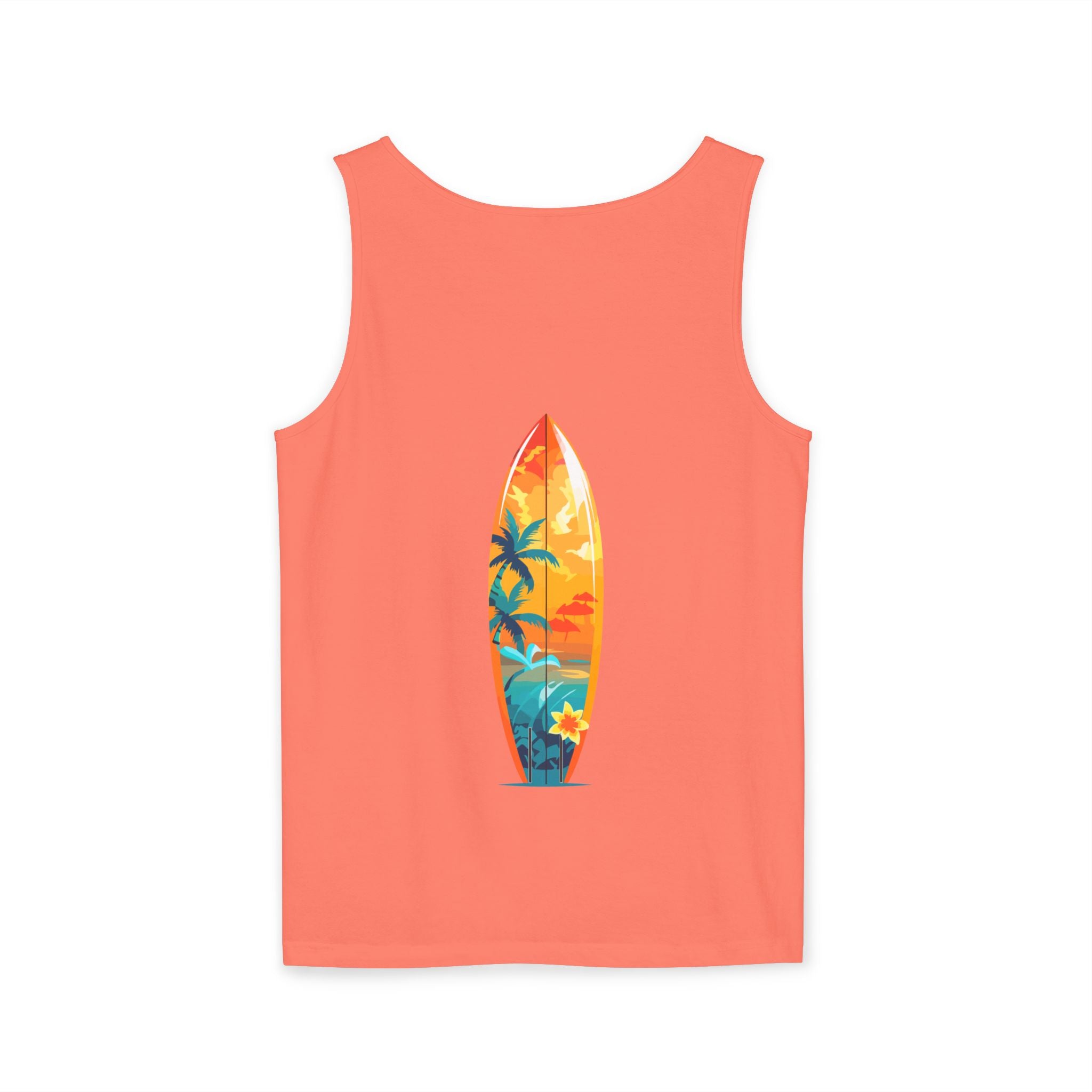 California Paradise Palm Tank Top Retro Beach Sunset Graphic