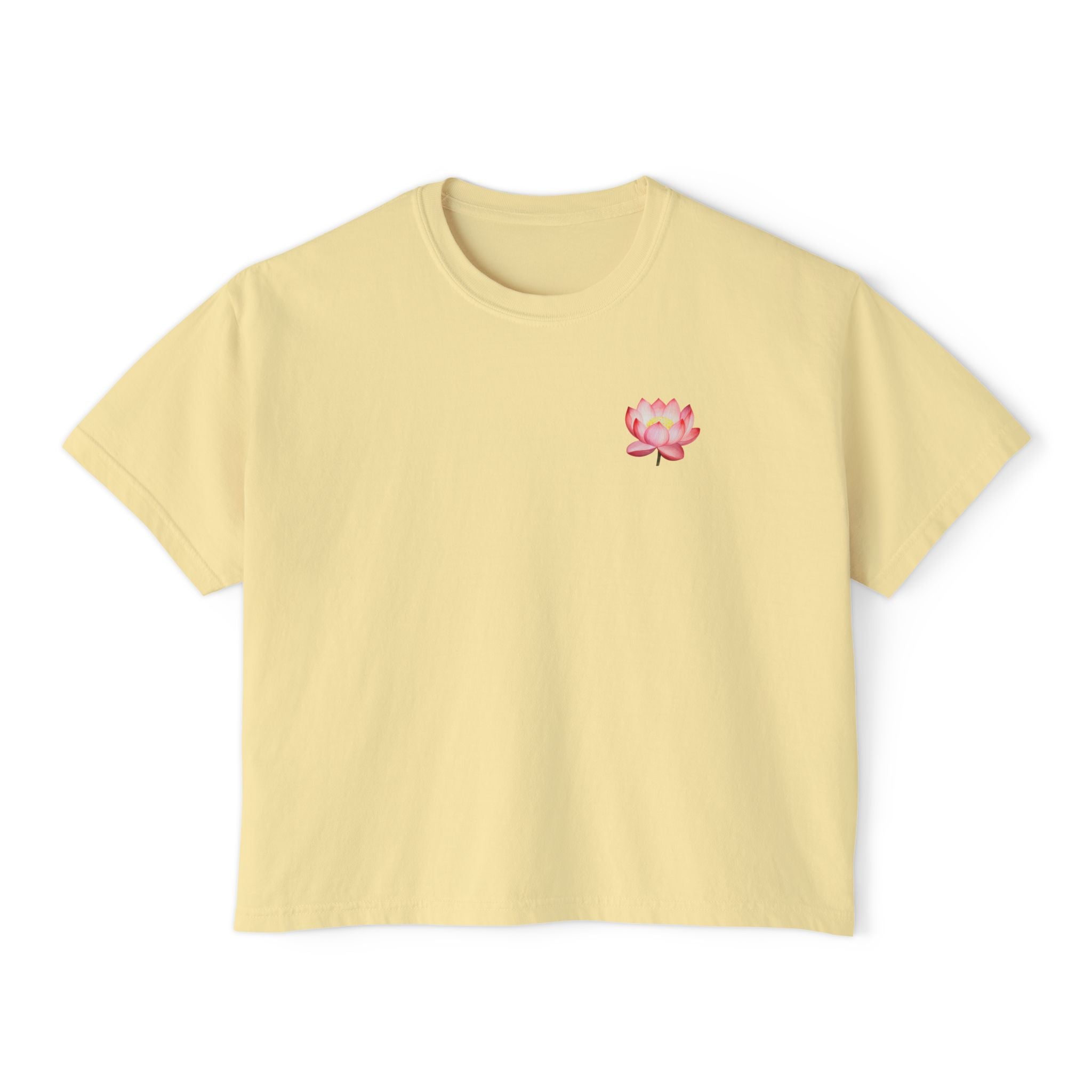 Yoga Time Boxy Tee  Lotus Graphic Women's Cropped T-Shirt