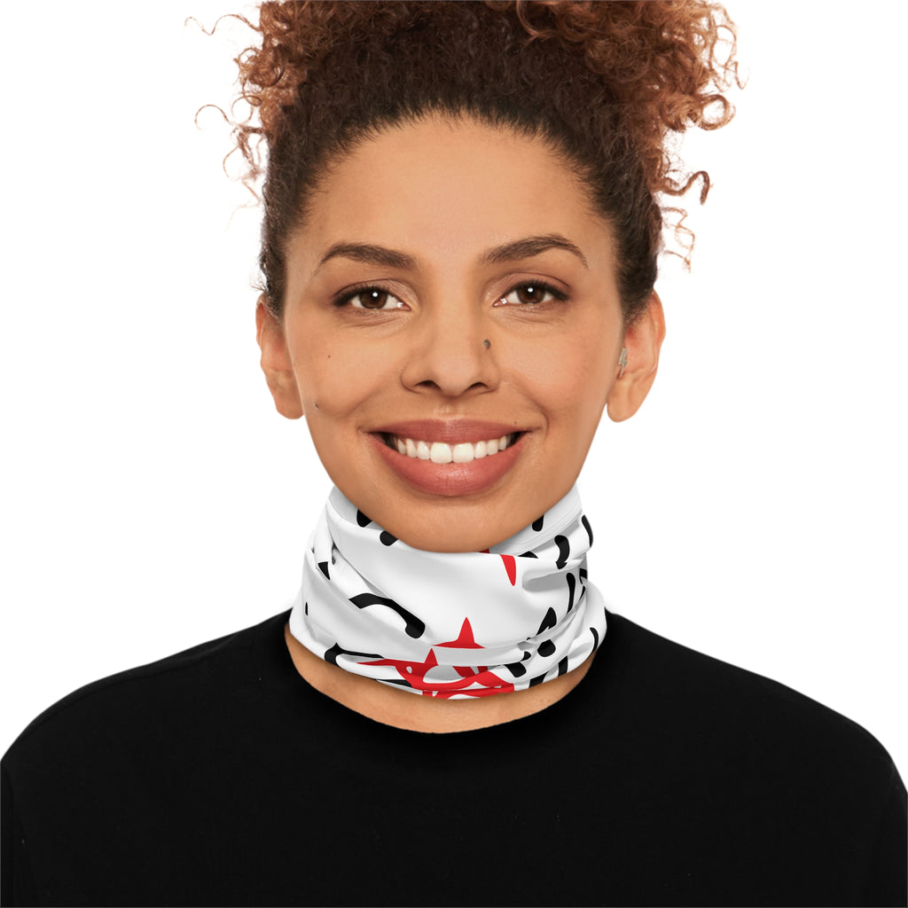 Anarchy Script Neck Gaiter — Red Anarchy A Pattern Lightweight Face Covering