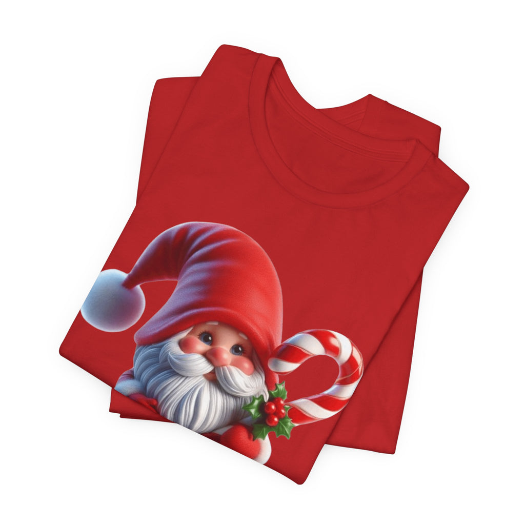 Candy Cane Gnome T-Shirt Christmas Santa Elf Tee