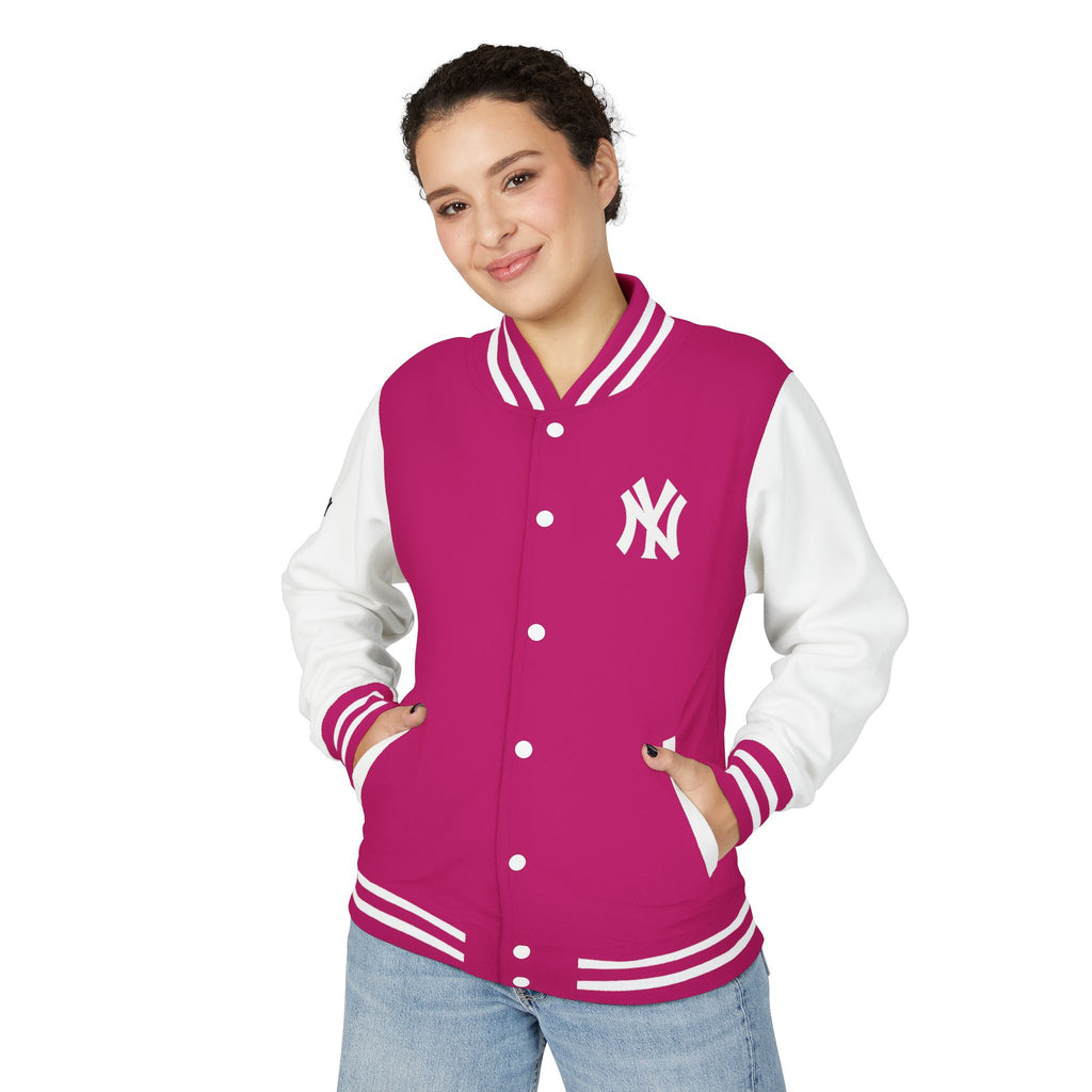 New York Letterman Jacket Varsity Style Red & White Baseball Jacket