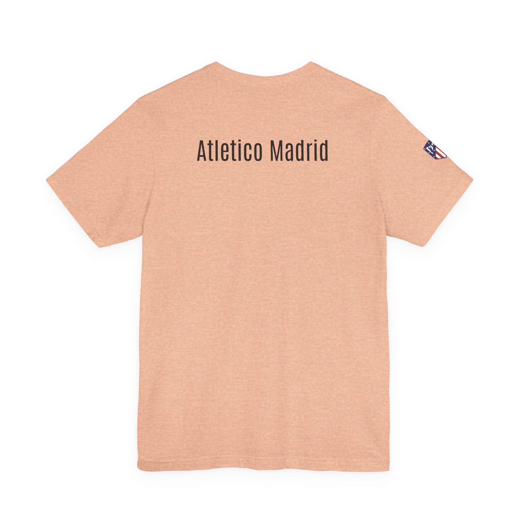 Atletico Madrid Shield T-Shirt Front Chest & Sleeve Logo Soccer Tee