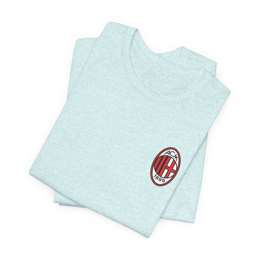 AC Milan Crest T-Shirt Minimal Soccer Tee with 'AC Milan' Back Print