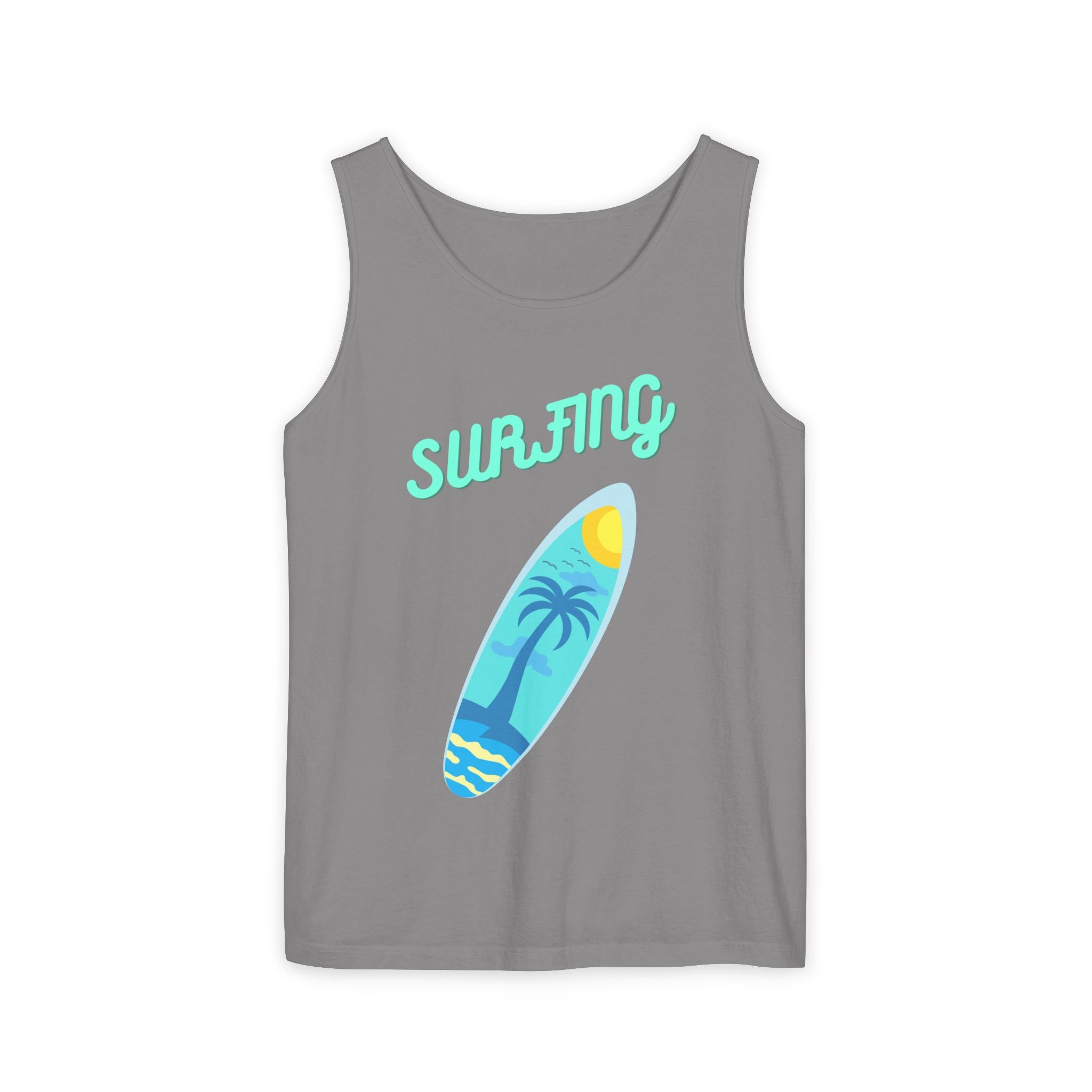 Surfing Graphic Tank Top Tropical Surfboard Beach Vibes