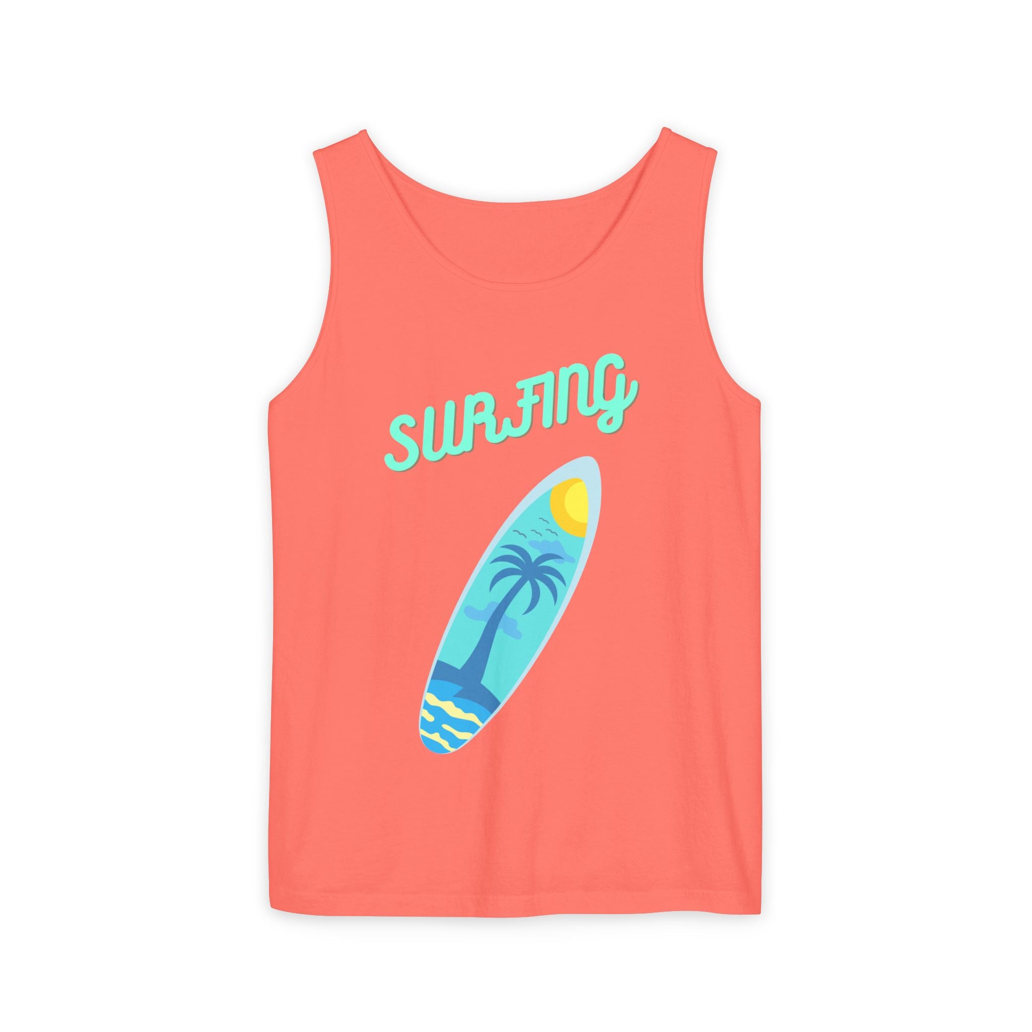 Surfing Graphic Tank Top Tropical Surfboard Beach Vibes