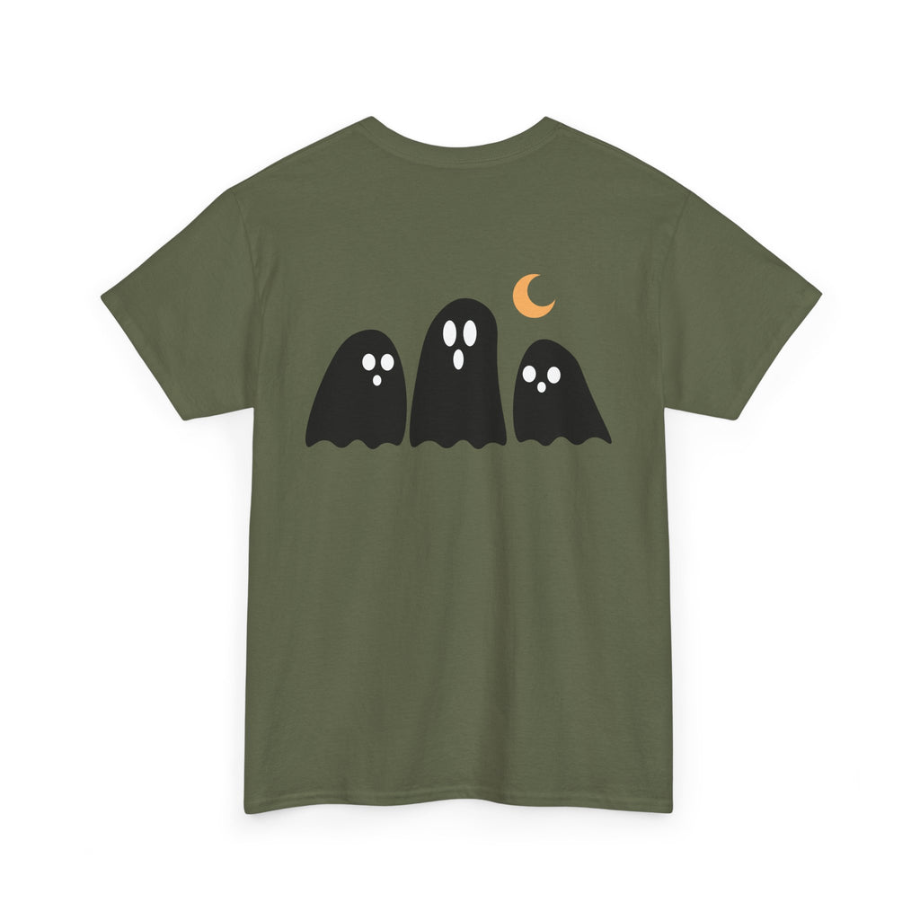 Spooky Ghost Halloween Cotton T-Shirt, Autumn Fashion Surprise for Women and Men, Unisex Tee, Scary Ghost Tee, Halloween Shirt, Fall Fashion