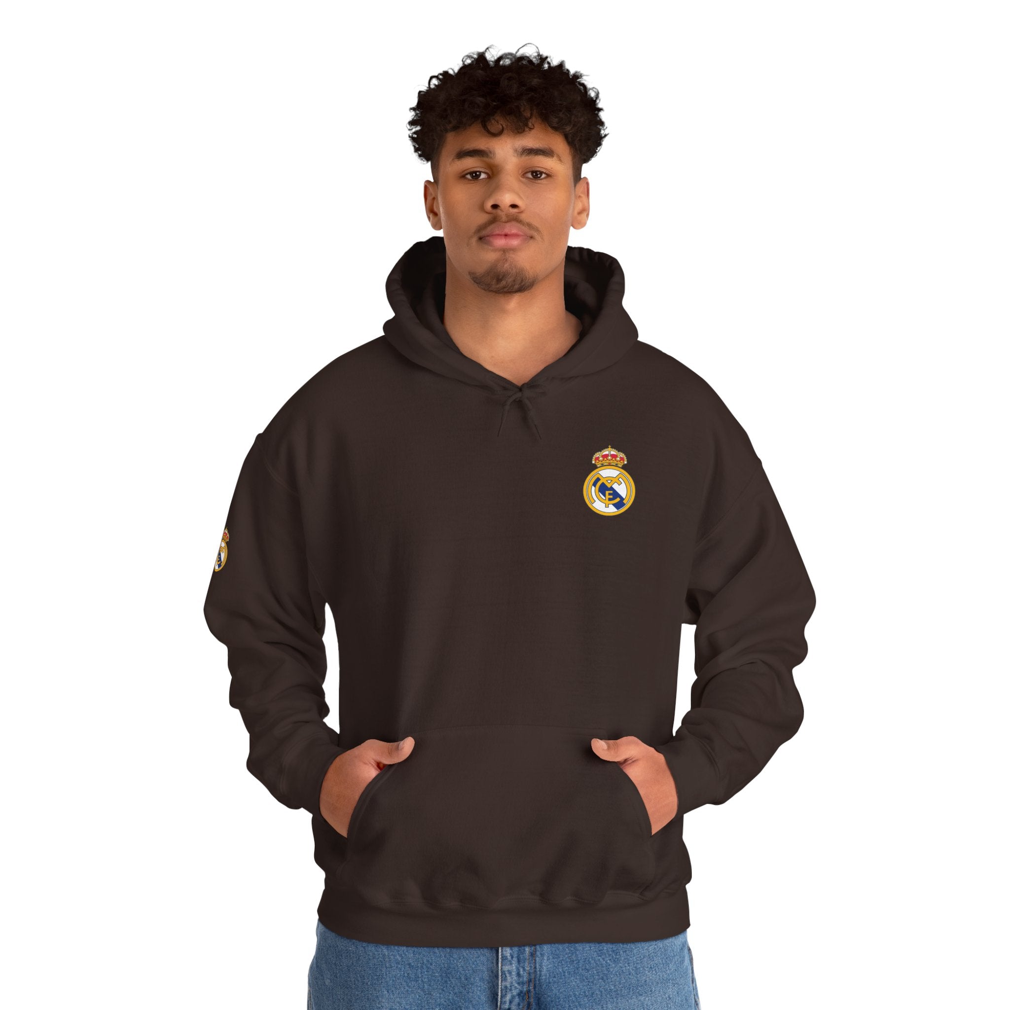Real Madrid Crest Hoodie  Minimal White Soccer Pullover