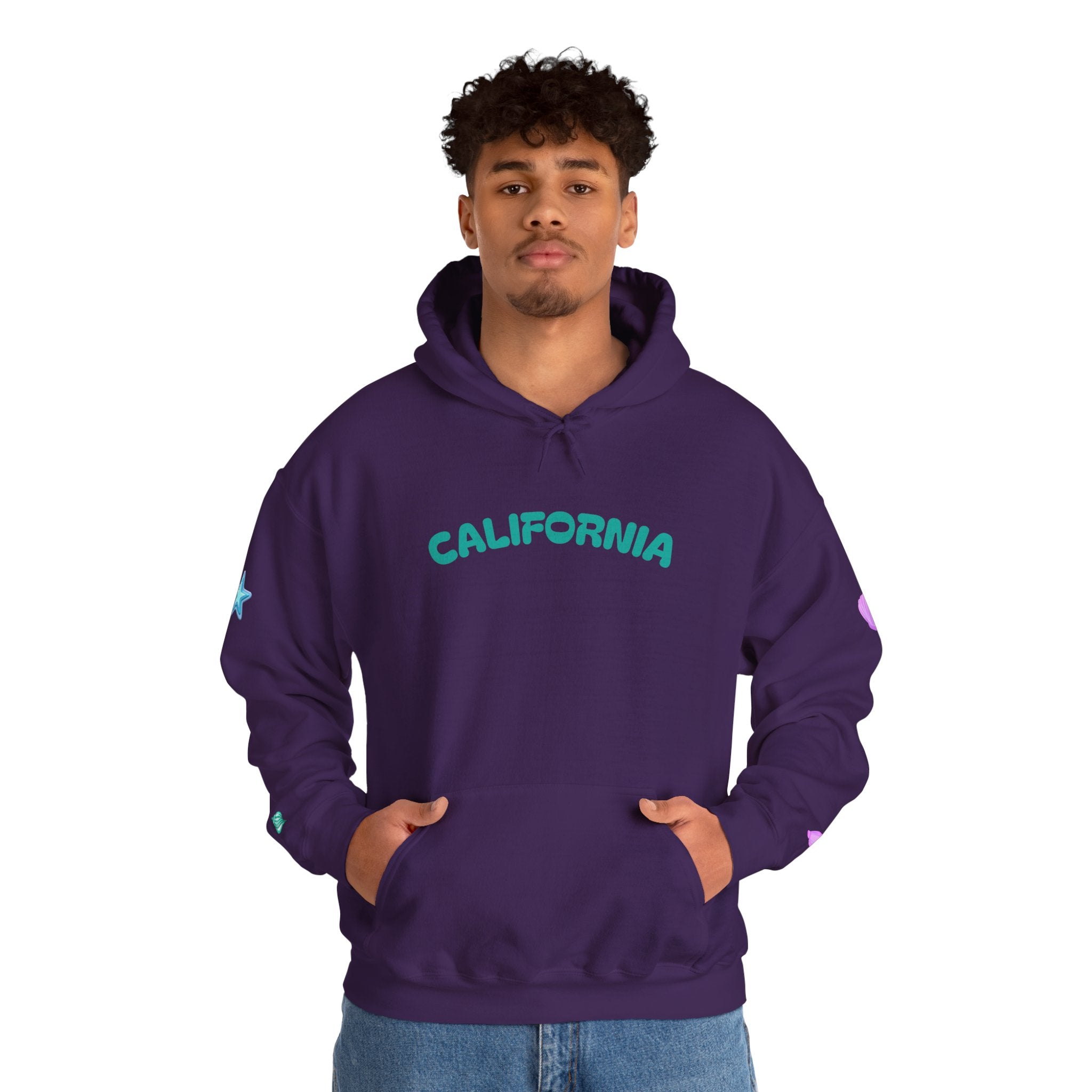 California Palm Tree Hoodie | Beach Island Graphic, Sleeve Icons