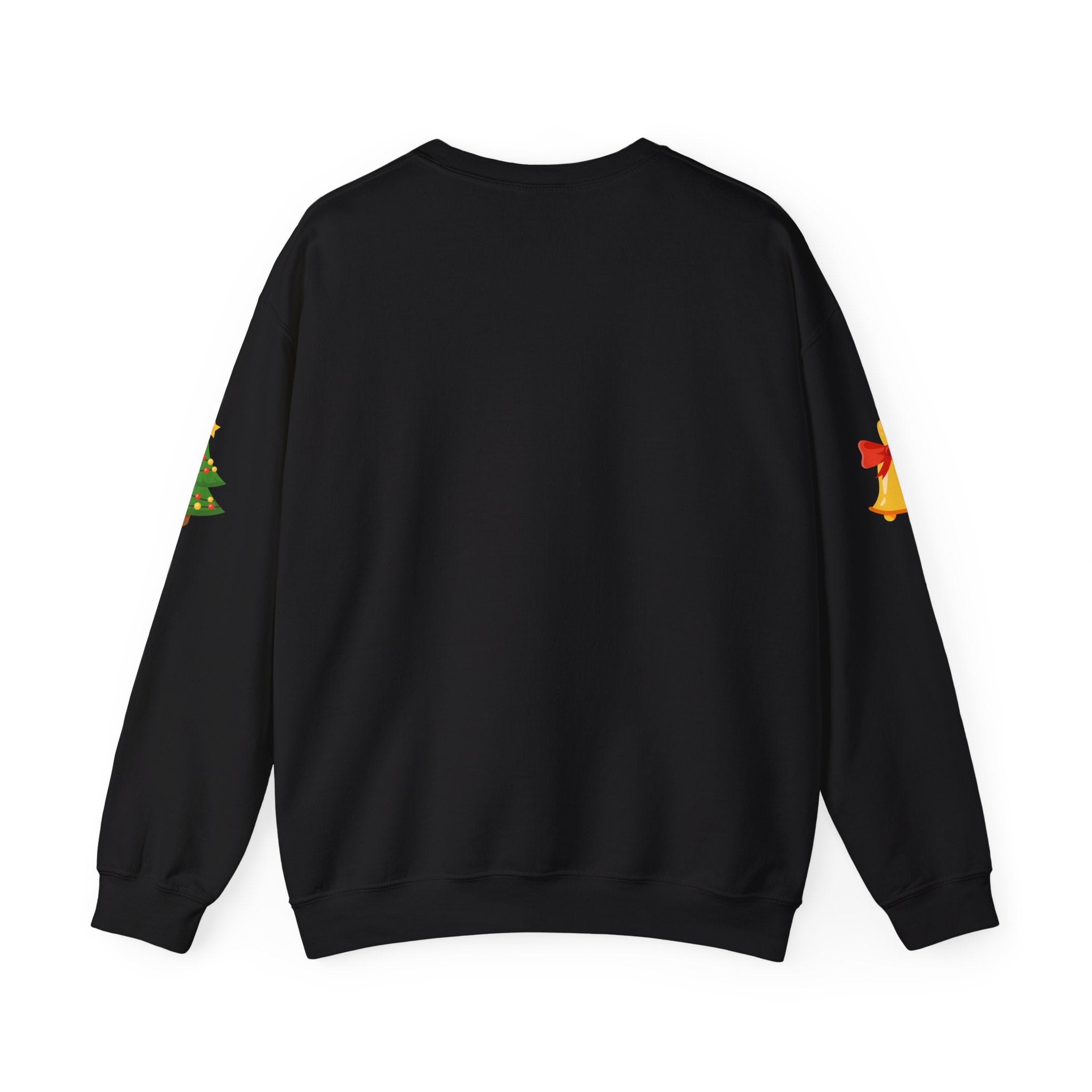 Santa in Wreath Crewneck Sweatshirt Christmas Tree Sleeve Accents