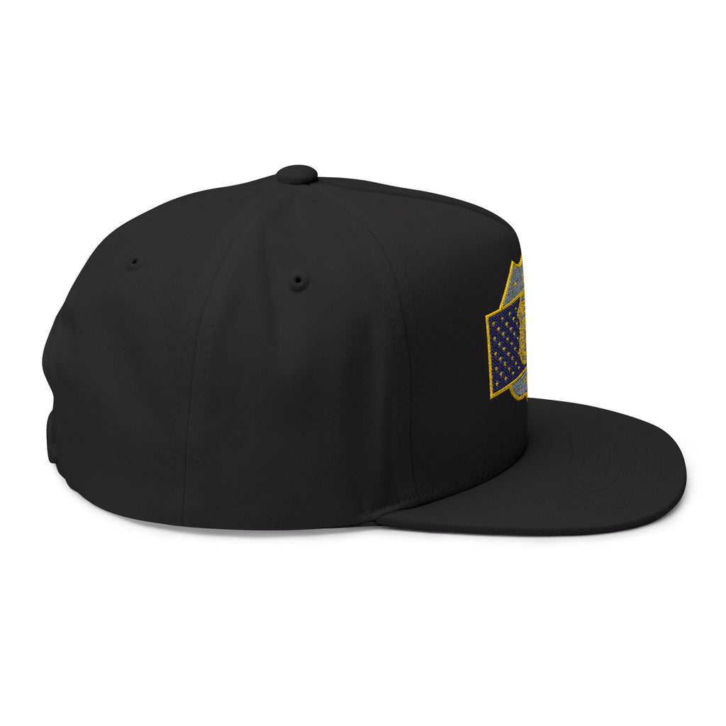 American Flag Route 66 Embroidered Flat Bill Cap