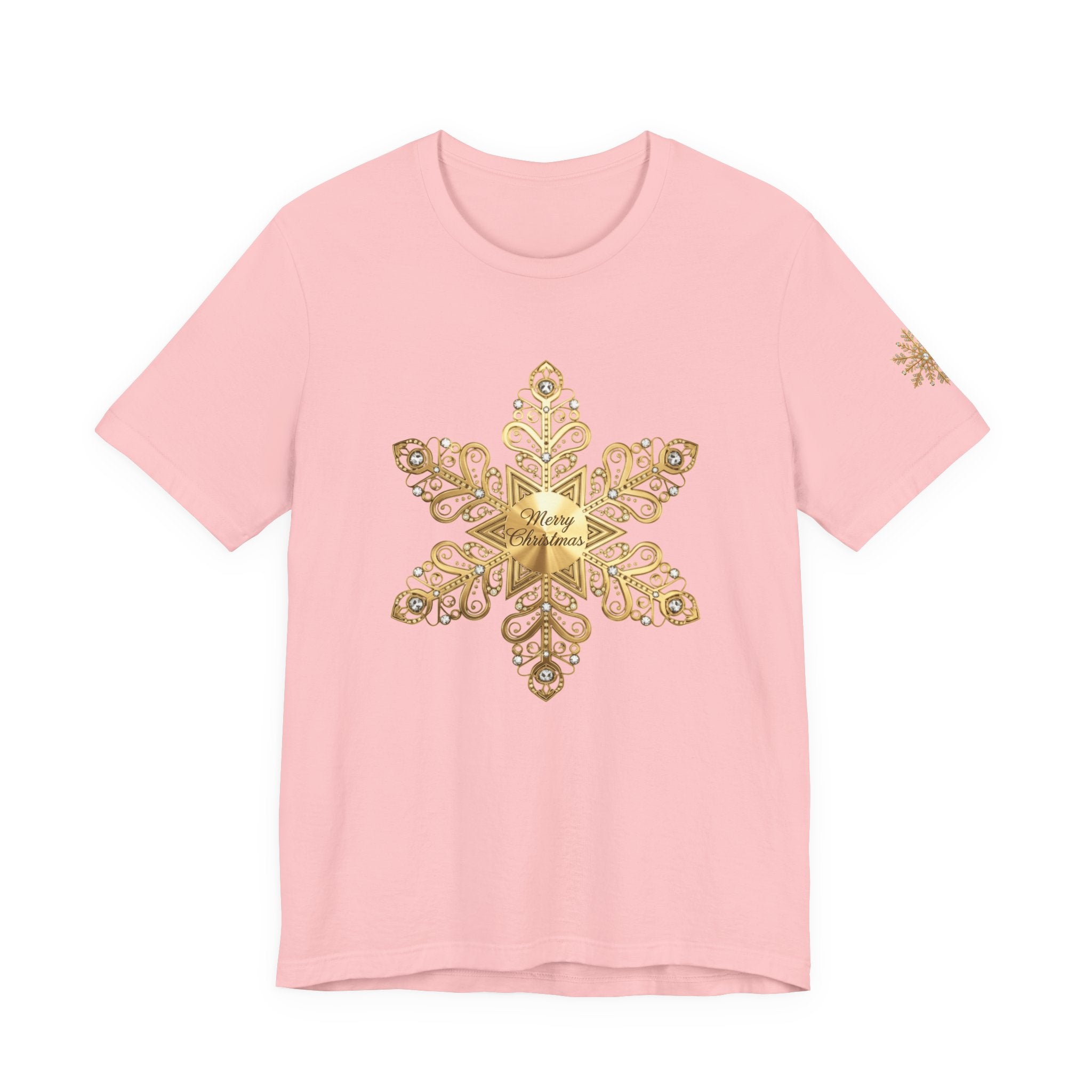 Gold Snowflake Tee Ornate Metallic Snowflake Design