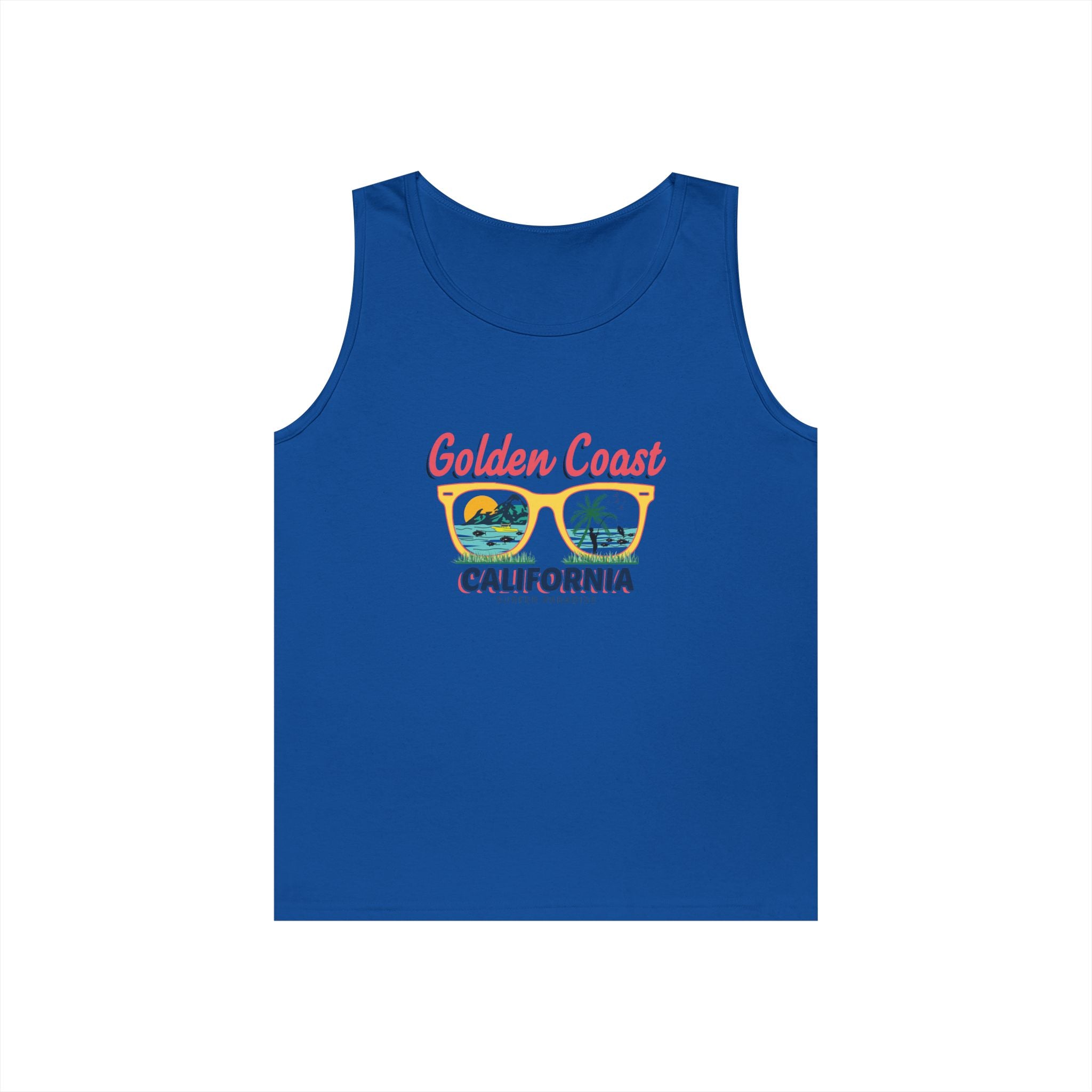 Golden Coast California Tank Top Vintage Beach Palm Graphic