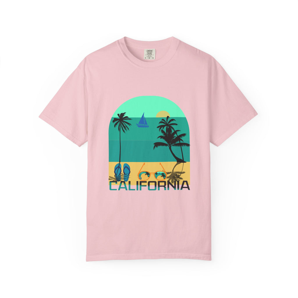 California Beach Surf T-Shirt  Retro Palm Trees & ‘SURFING’ Graphic