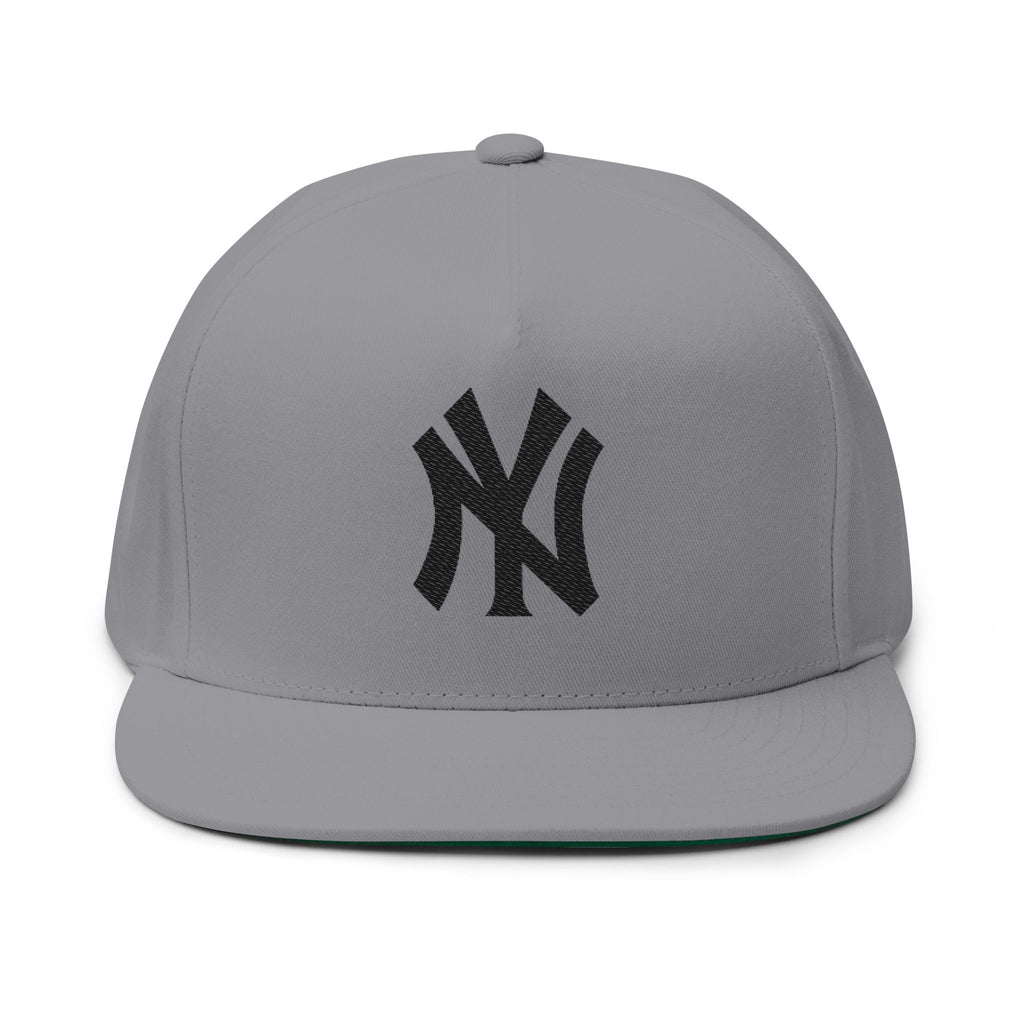Embroidered Flat Bill Cap  Classic NY Logo Snapback